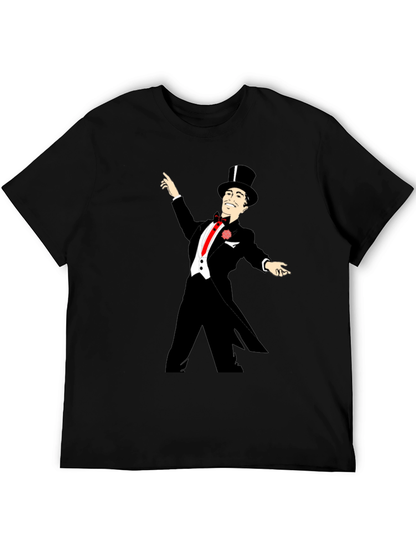 Dapper Gentleman Graphic Tee - Black Cotton T-Shirt