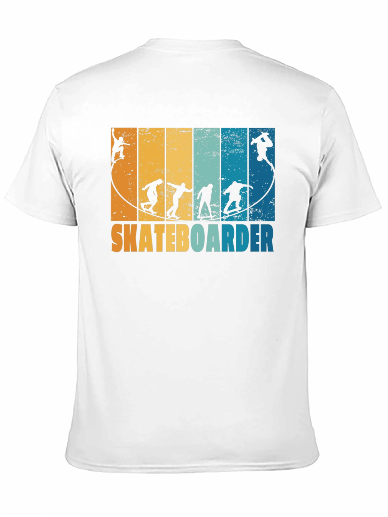 Retro Skateboarder Silhouette Graphic Tee - Black