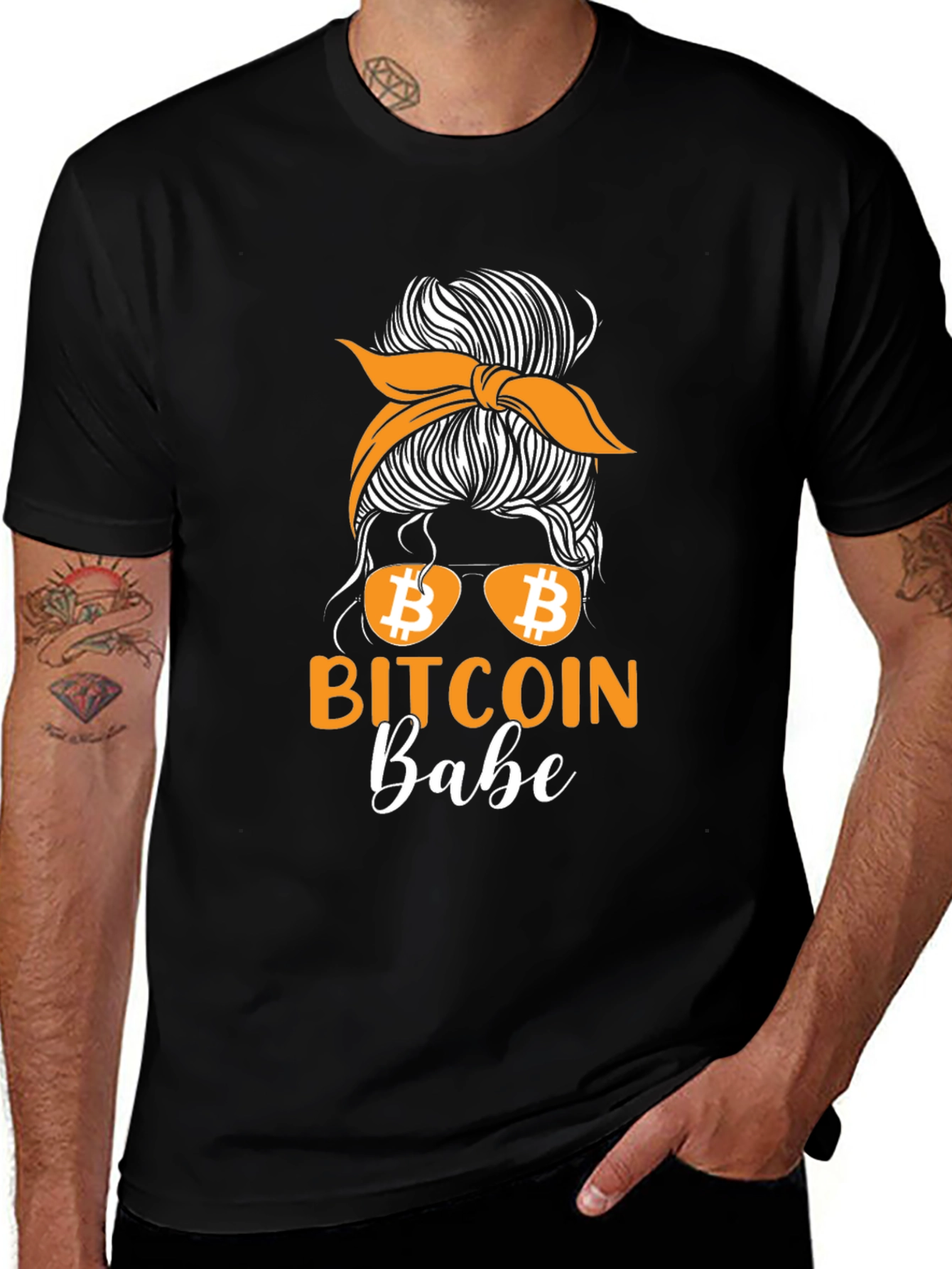 Bitcoin Babe Messy Bun Crypto T-Shirt