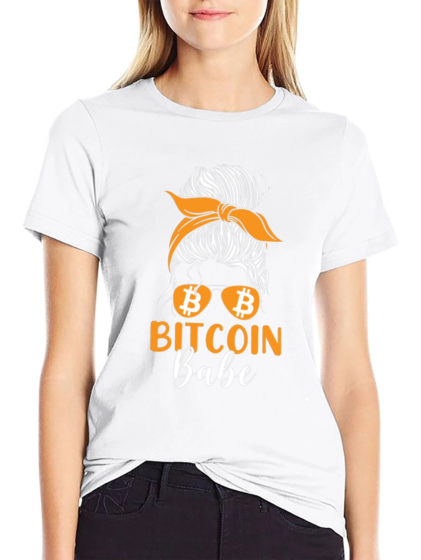 Bitcoin Babe Messy Bun Crypto T-Shirt