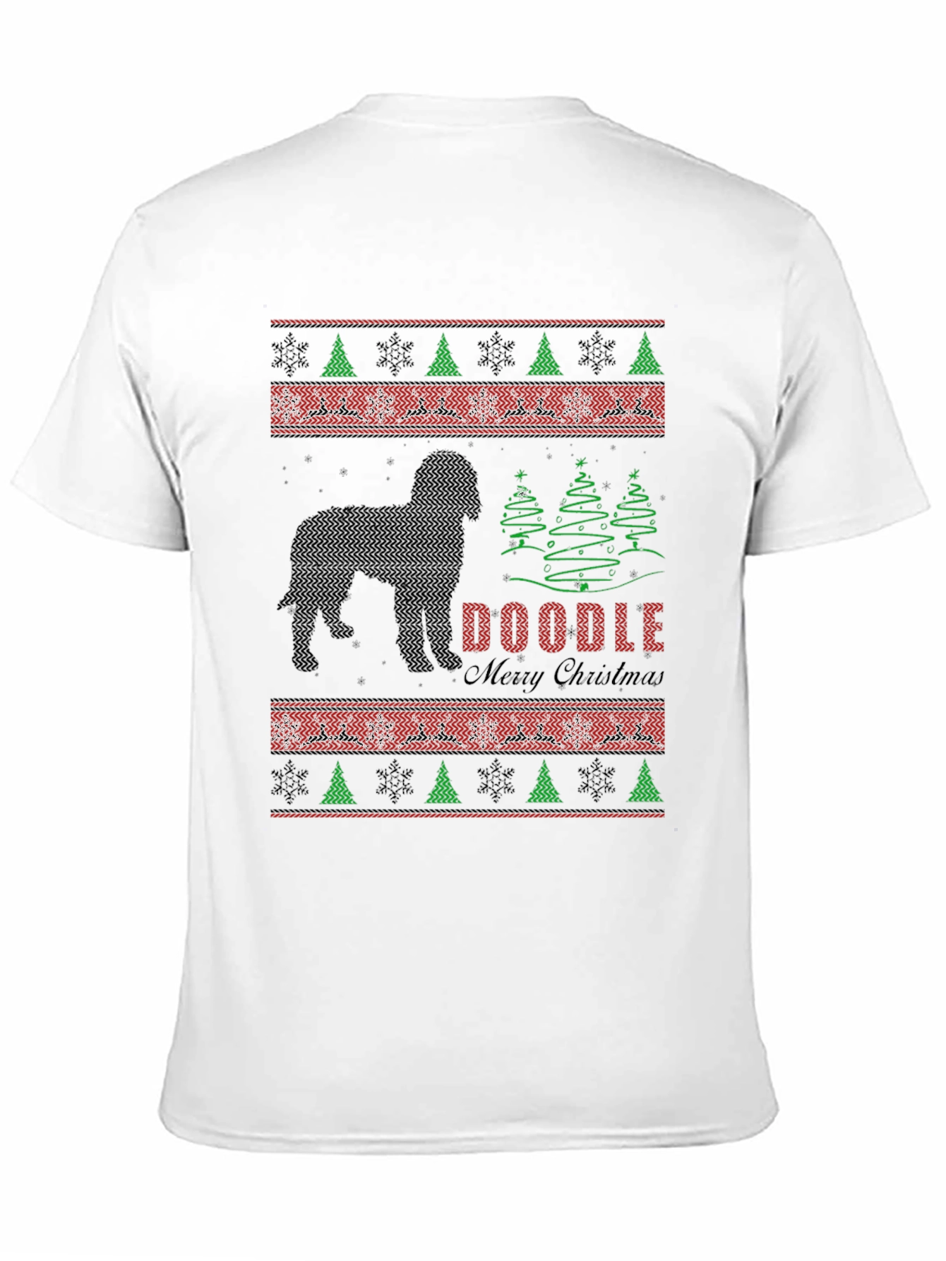Doodle Merry Christmas T-Shirt Ugly Sweater Style
