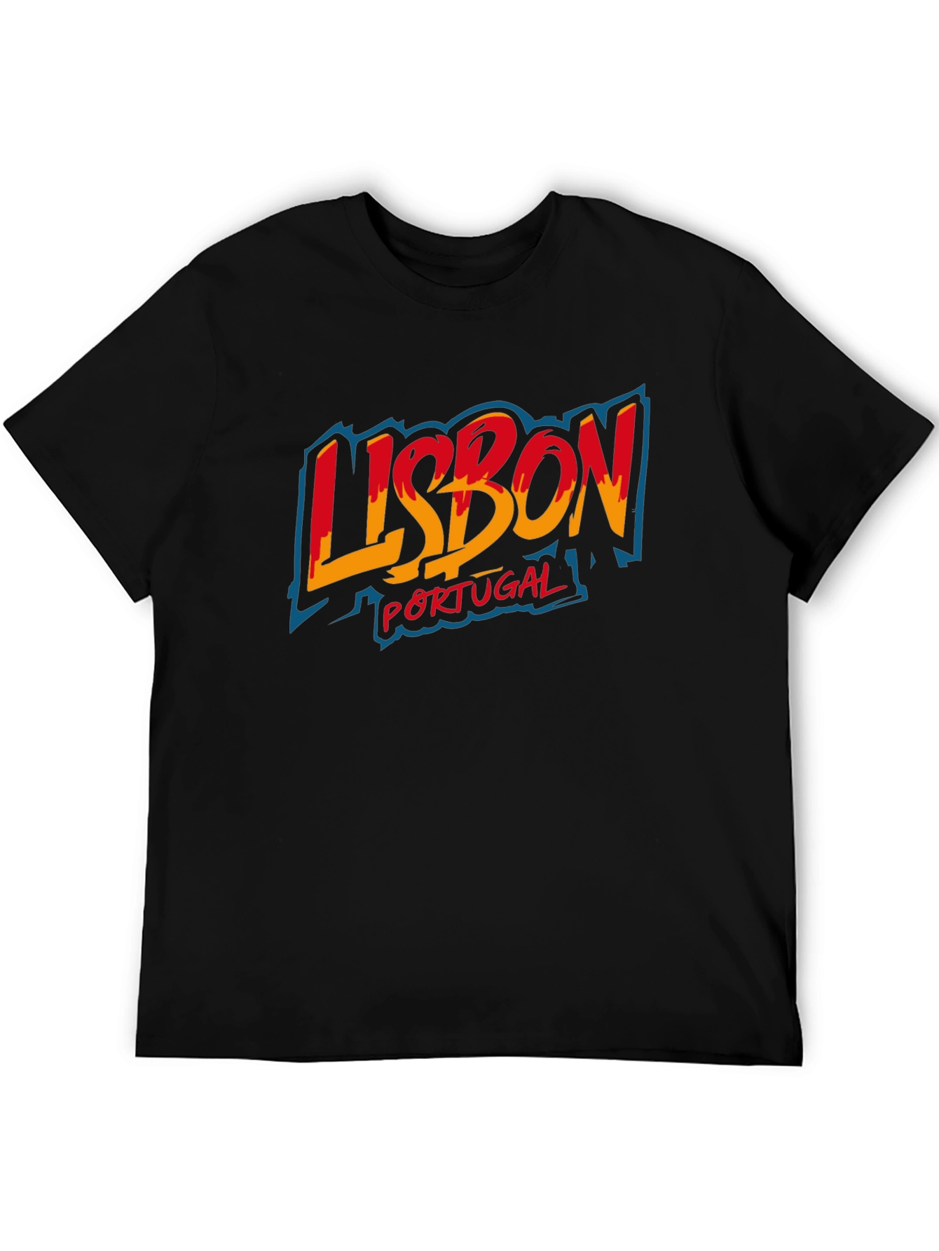 Lisbon Portugal Graphic Tee - Black