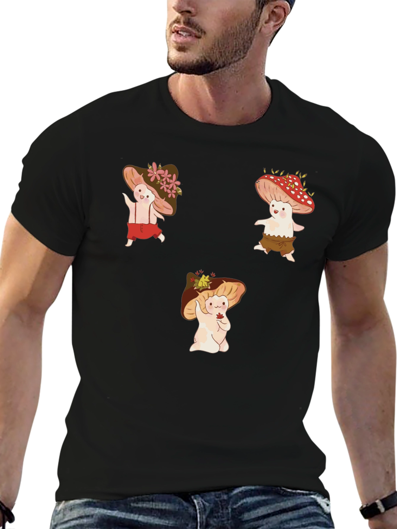 Mushroom Character Graphic Tee - Whimsical Design