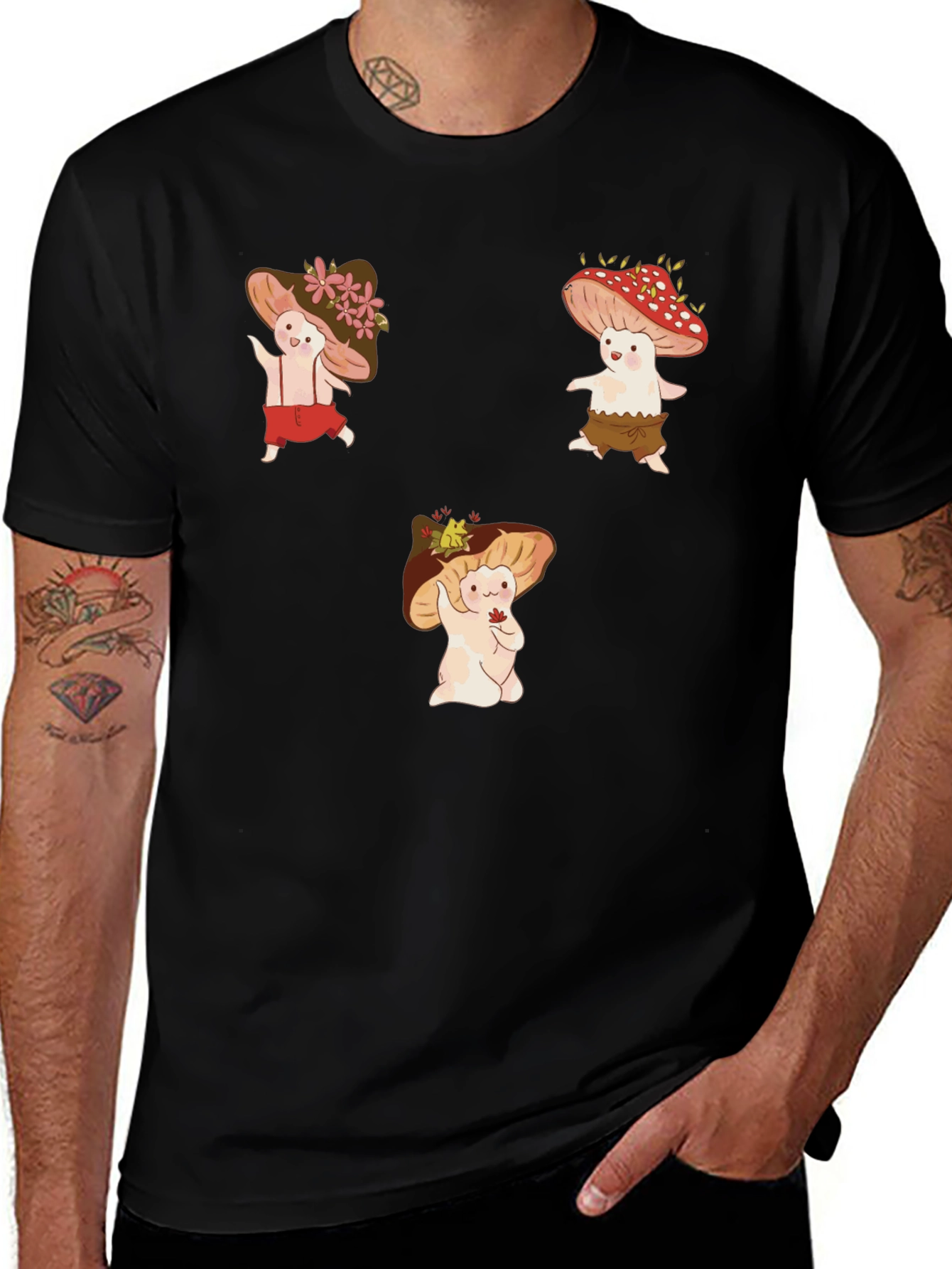 Mushroom Character Graphic Tee - Whimsical Design