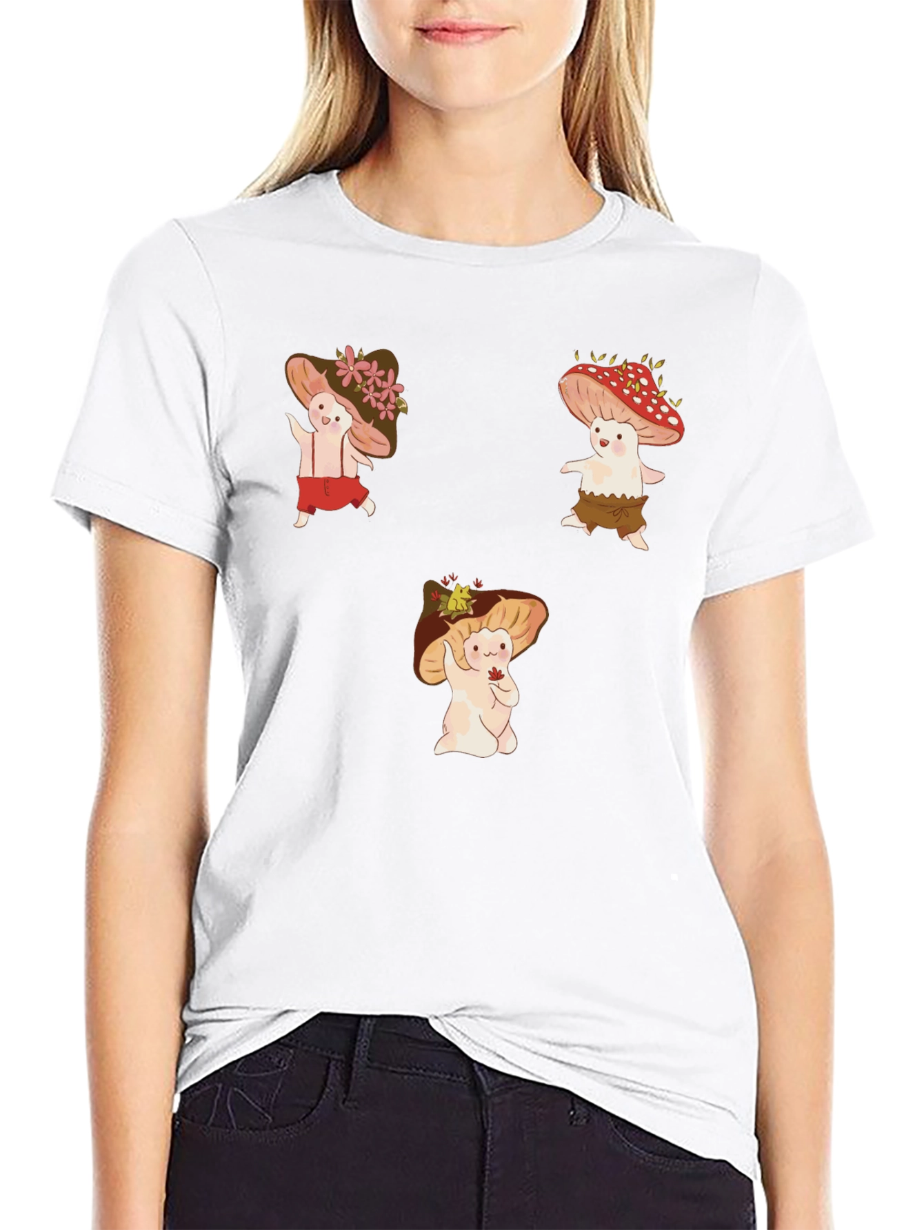 Mushroom Character Graphic Tee - Whimsical Design
