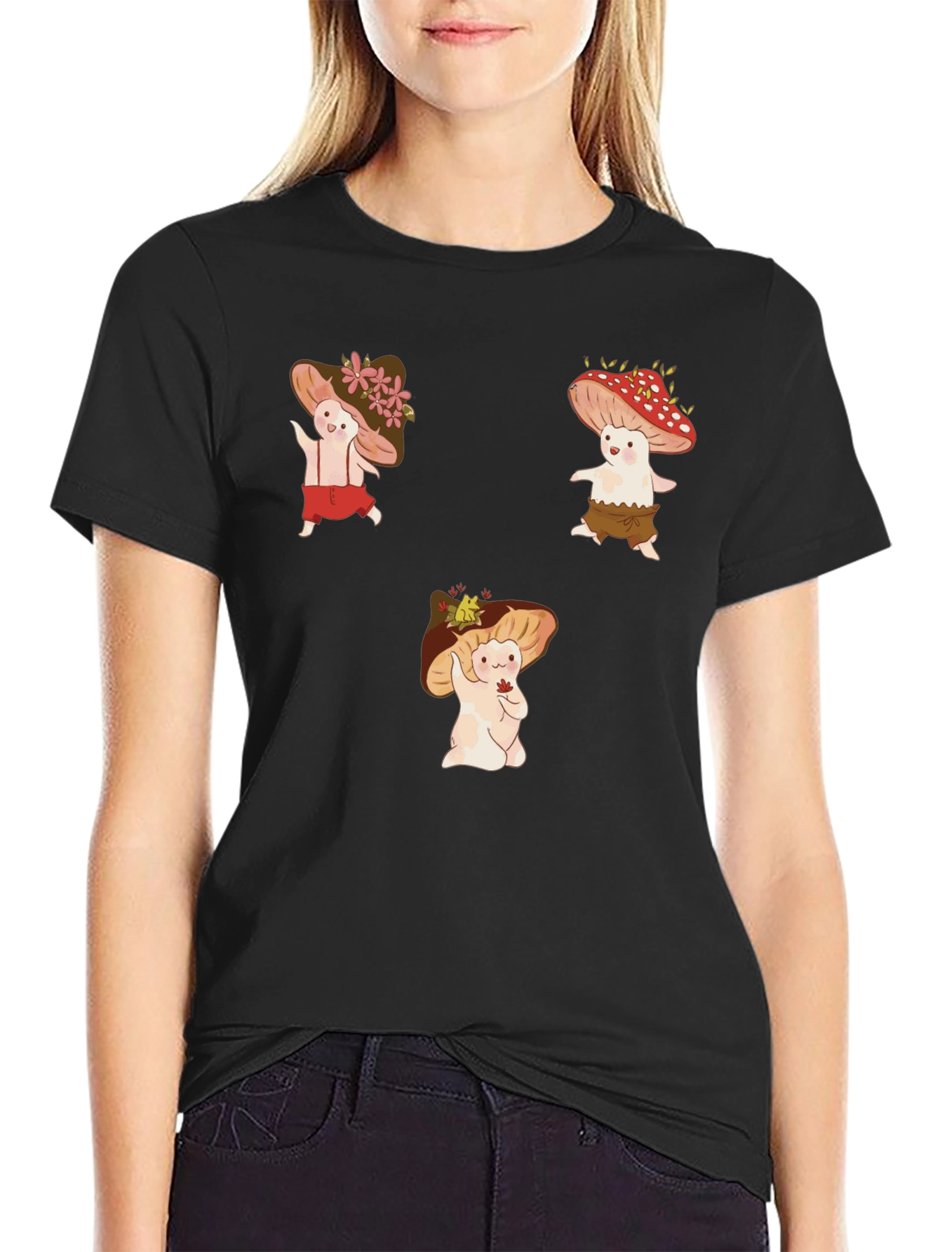 Mushroom Character Graphic Tee - Whimsical Design