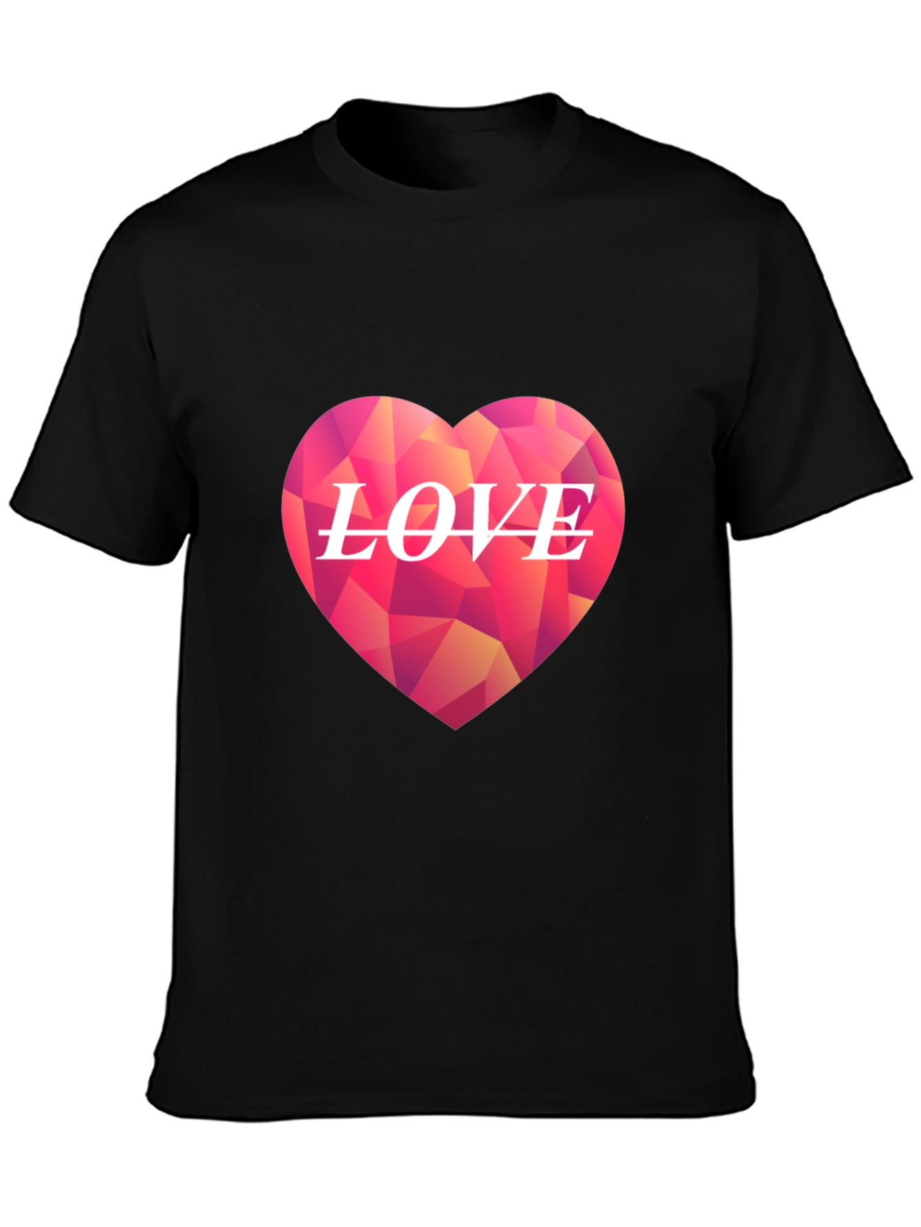 Geometric Heart LOVE Graphic T-Shirt
