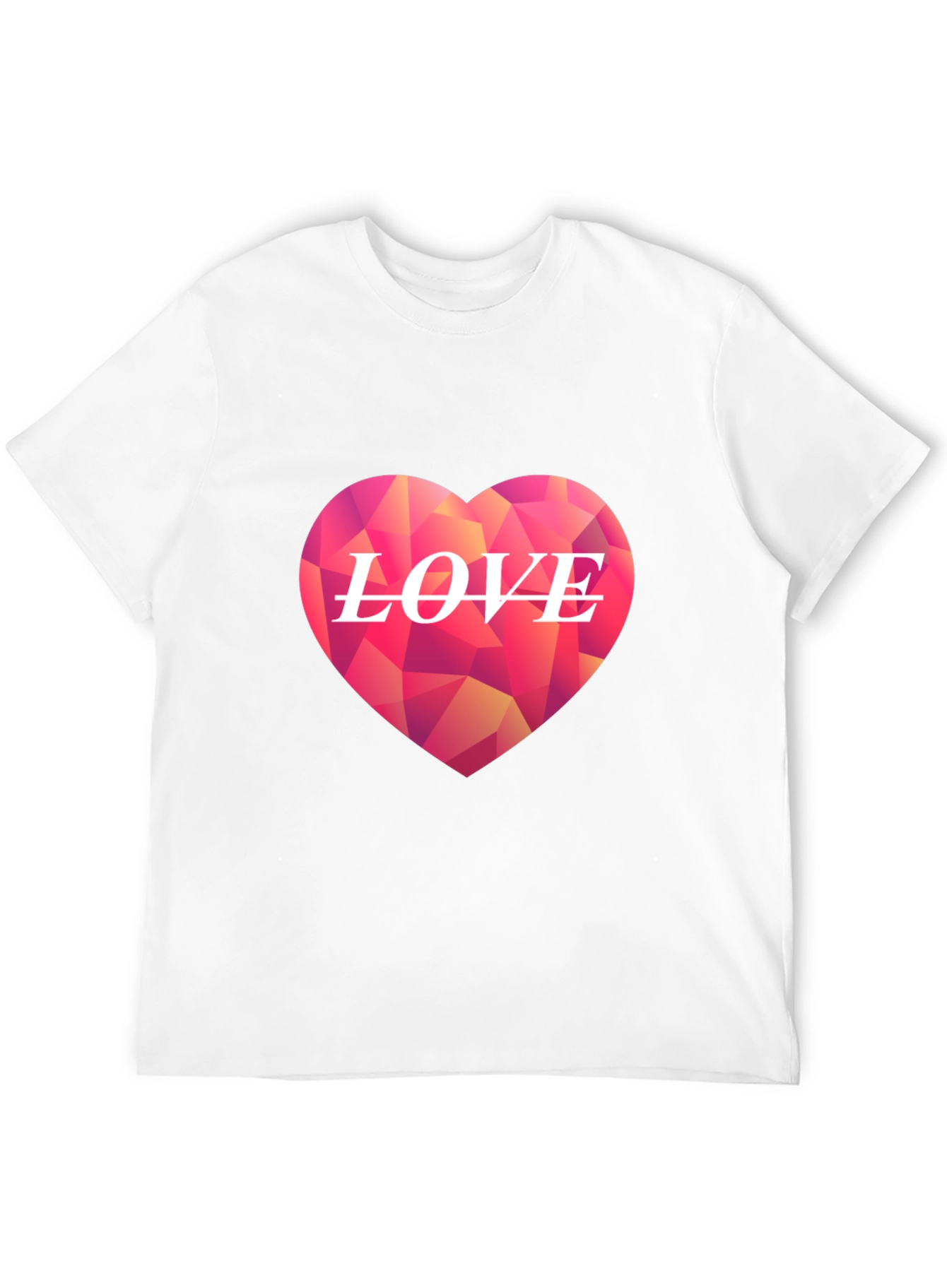 Geometric Heart LOVE Graphic T-Shirt