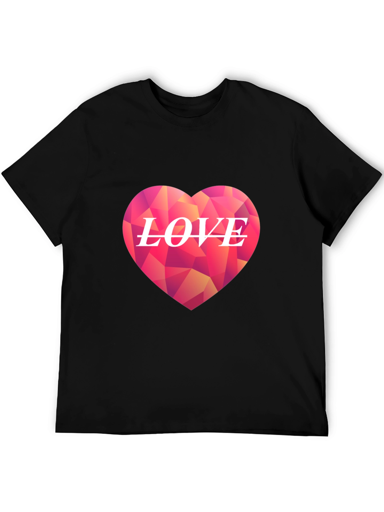 Geometric Heart LOVE Graphic T-Shirt