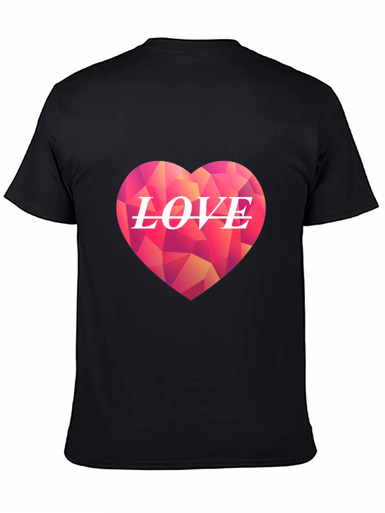 Geometric Heart LOVE Graphic T-Shirt