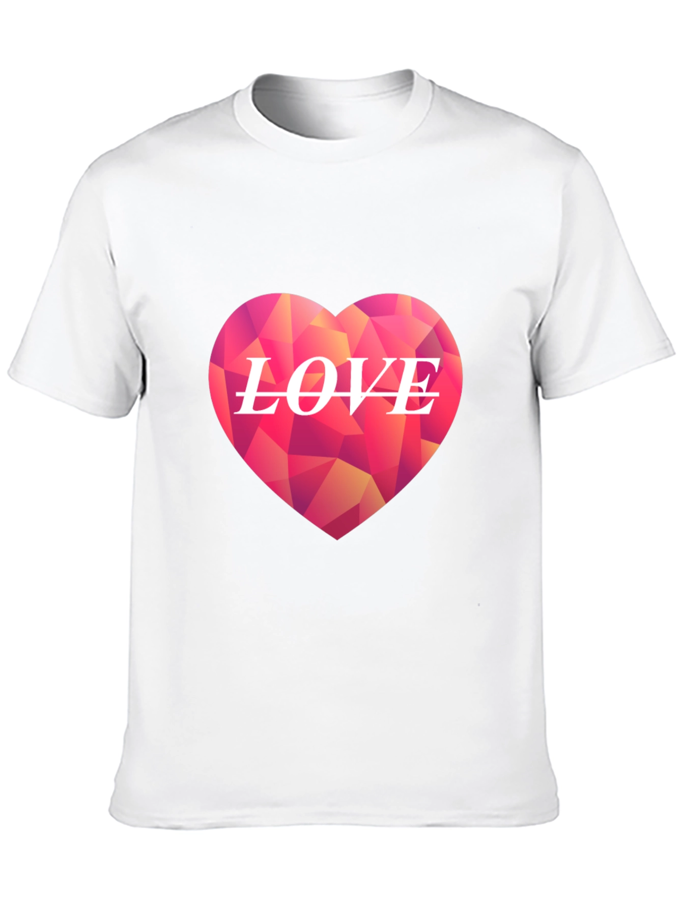 Geometric Heart LOVE Graphic T-Shirt