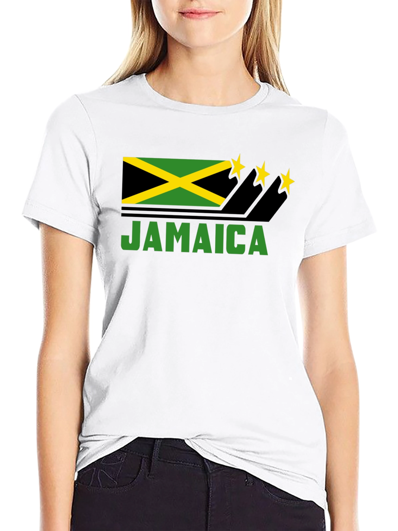 Jamaica Flag T-Shirt - Black Graphic Tee