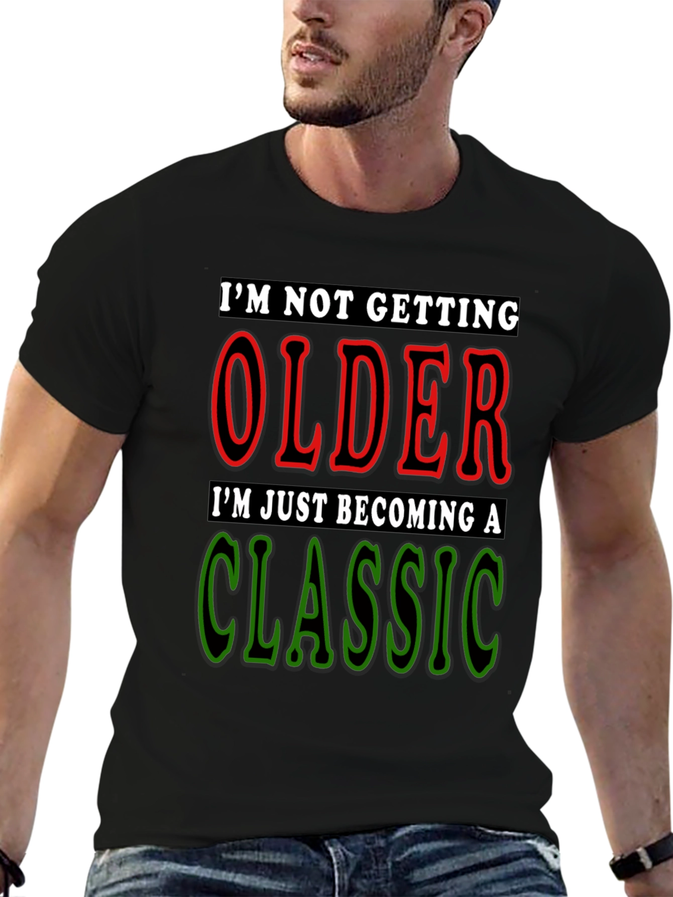 Classic Aged Black T-Shirt