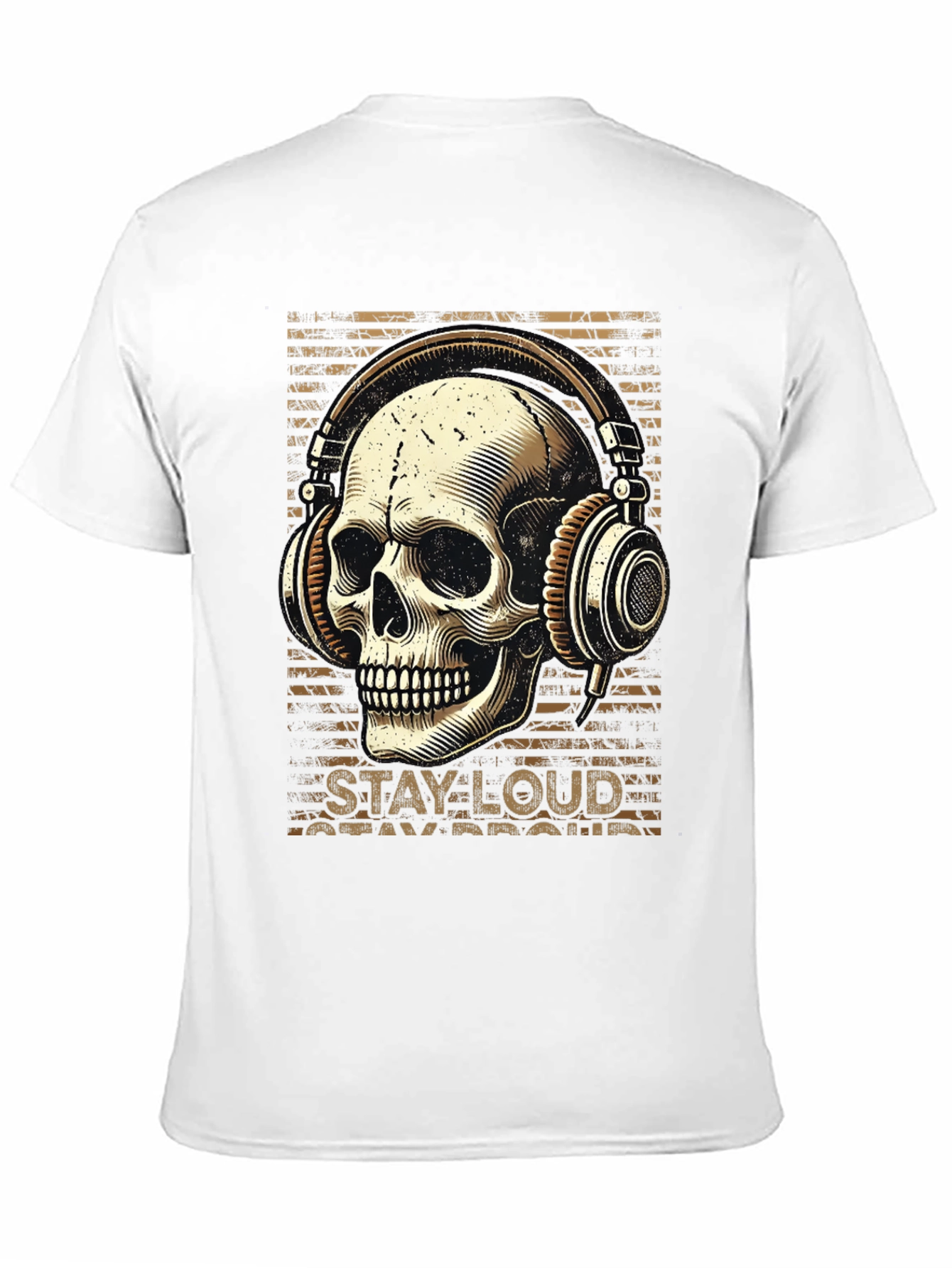 Skull with Headphones Graphic T-Shirt - Stay Loud