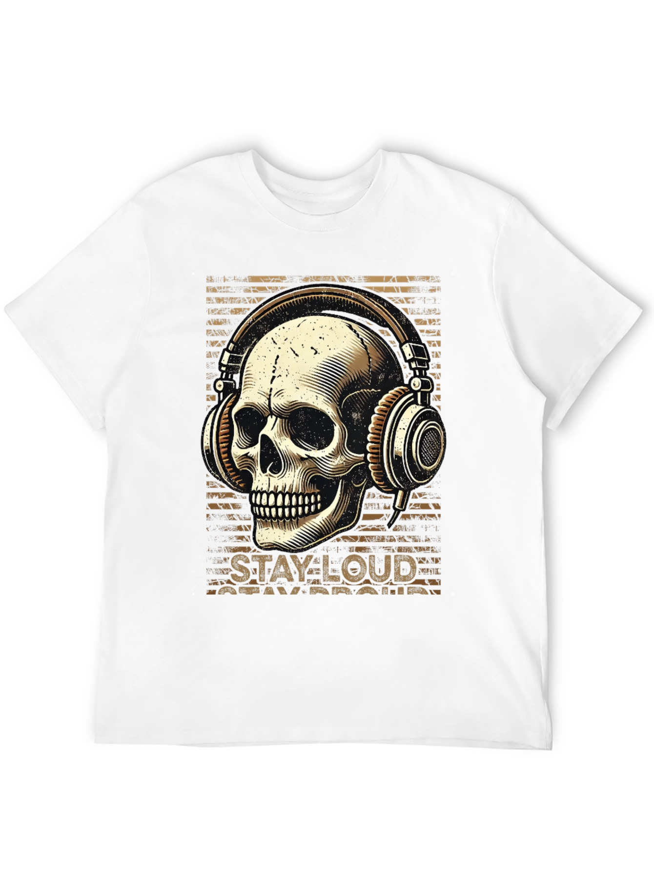 Skull with Headphones Graphic T-Shirt - Stay Loud