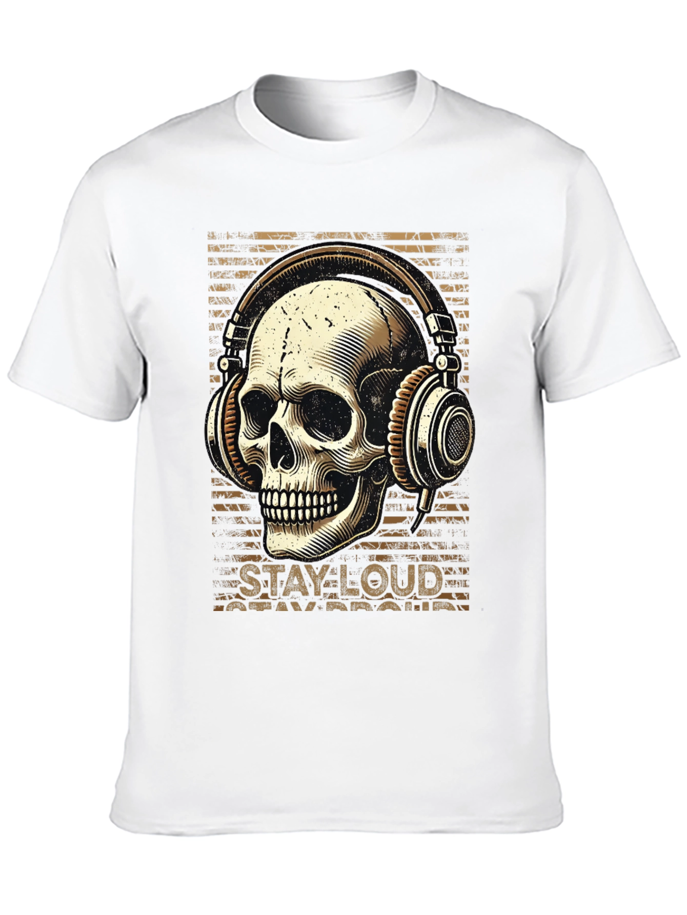 Skull with Headphones Graphic T-Shirt - Stay Loud