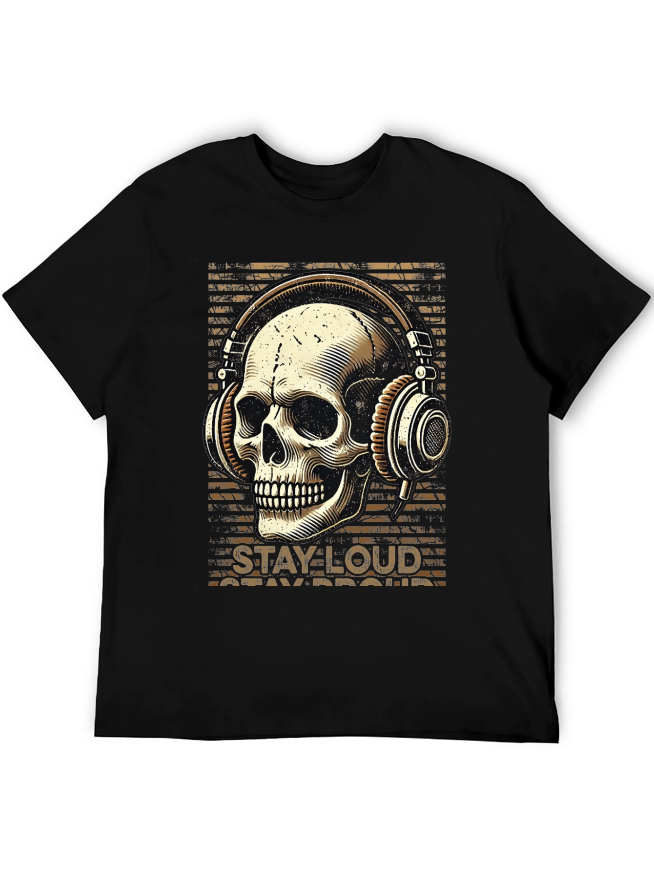 Skull with Headphones Graphic T-Shirt - Stay Loud
