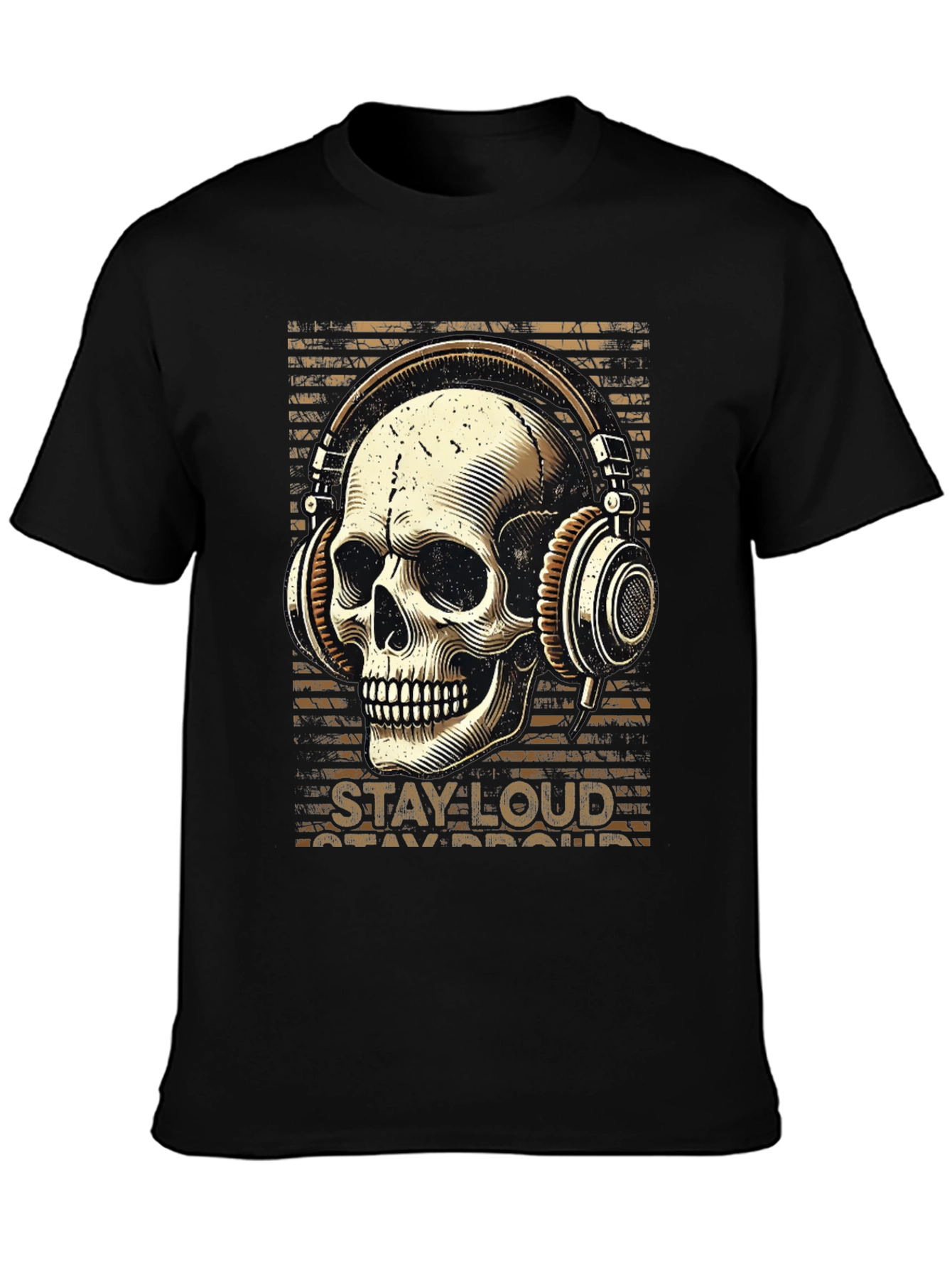 Skull with Headphones Graphic T-Shirt - Stay Loud
