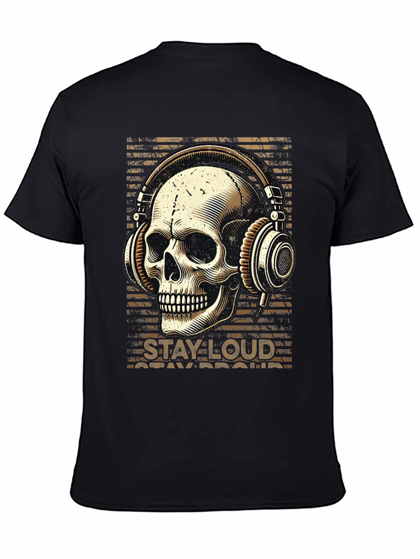 Skull with Headphones Graphic T-Shirt - Stay Loud