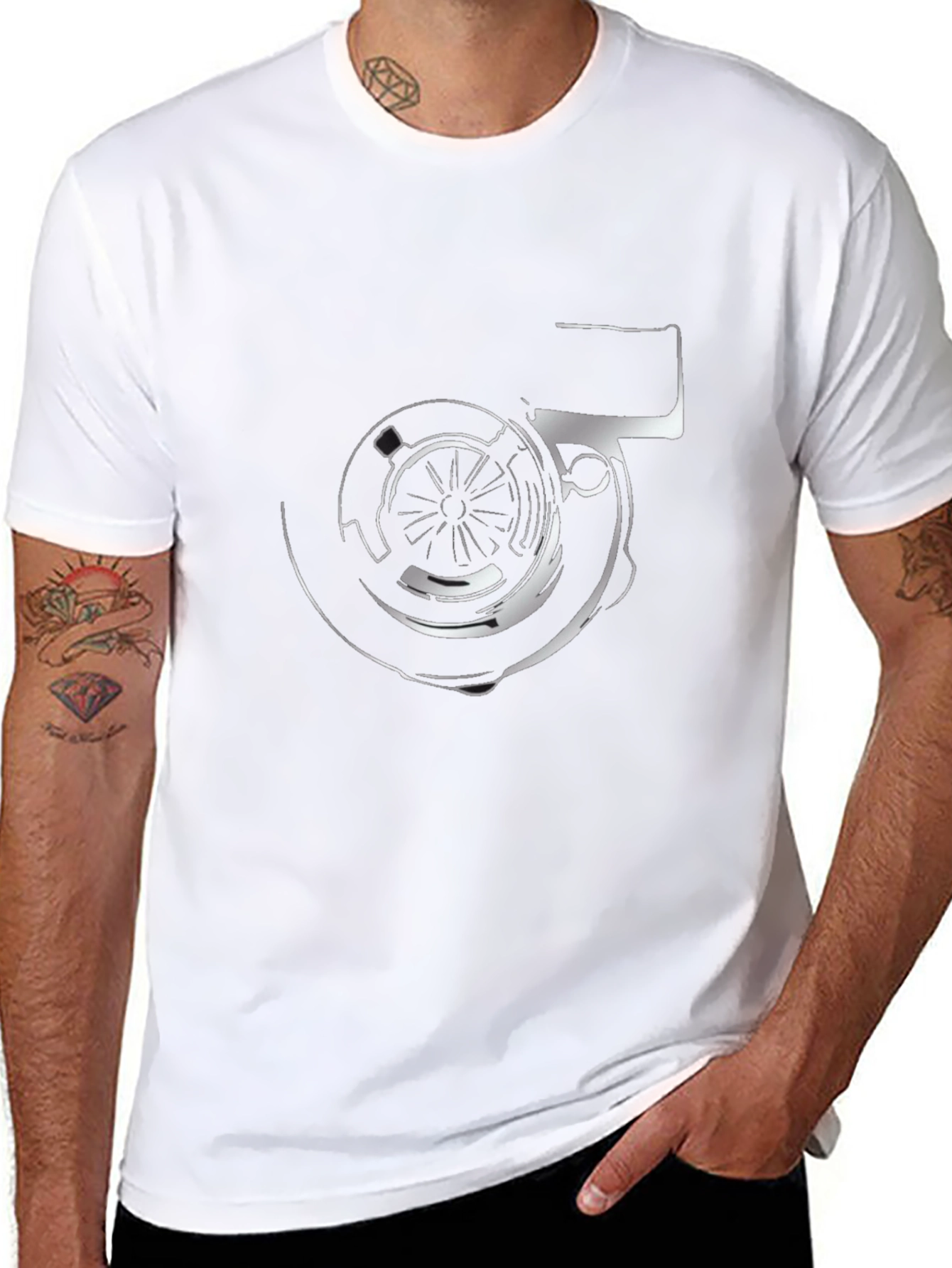 Turbo Black T-Shirt - Automotive Enthusiast Design