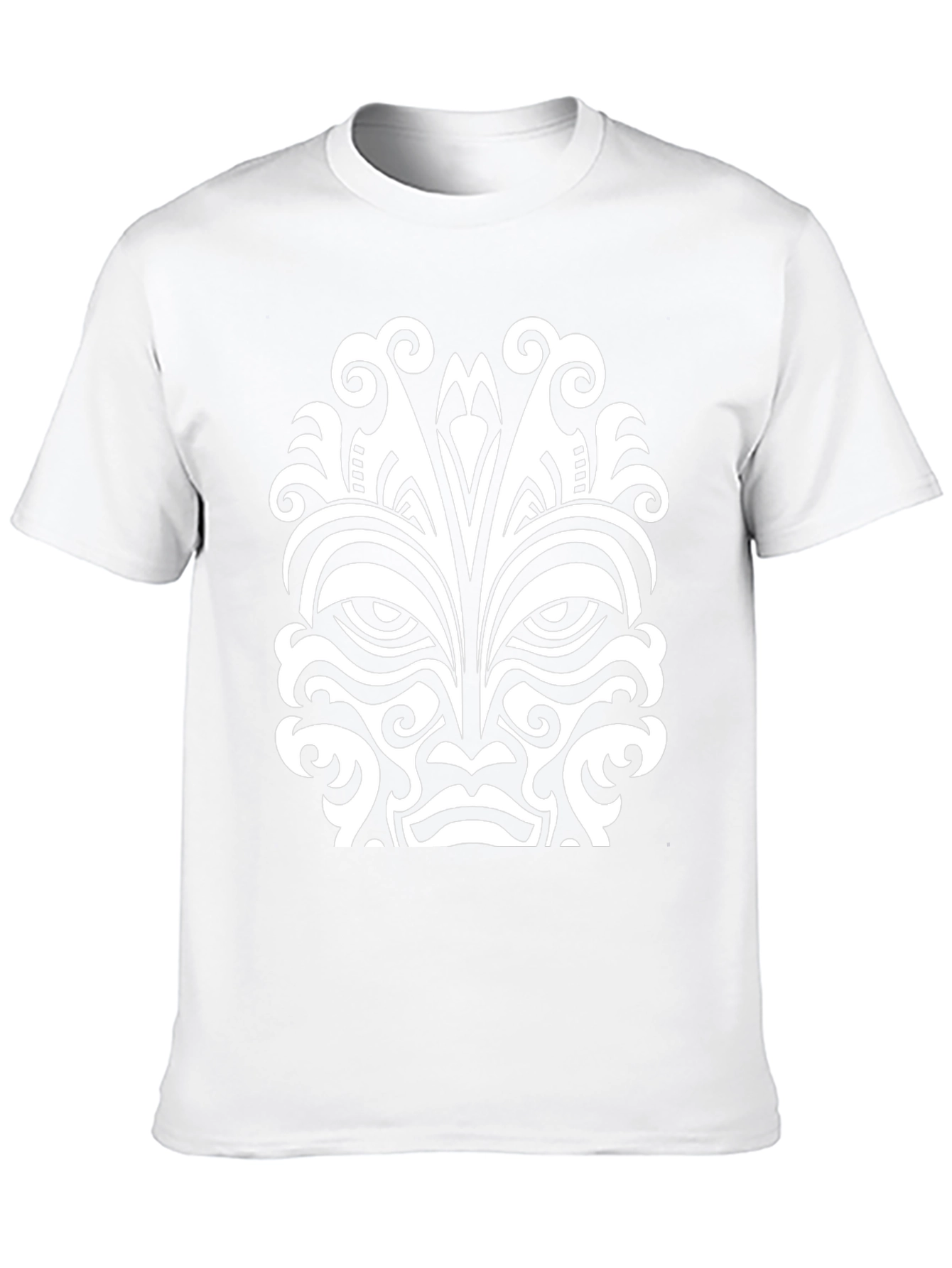 Tribal Mask Graphic Tee - Black Cotton Comfort