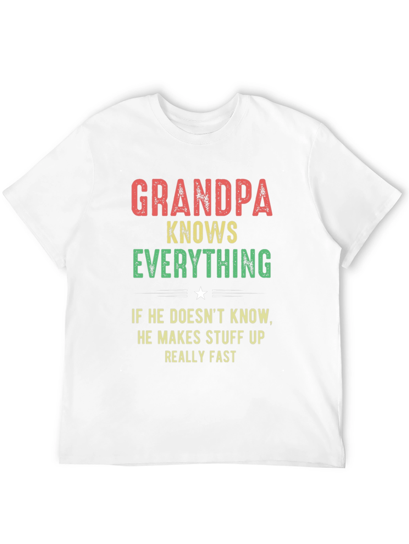 Grandpa Knows Everything Black T-Shirt