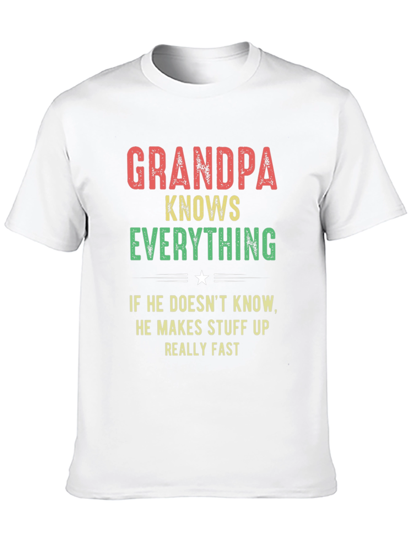 Grandpa Knows Everything Black T-Shirt