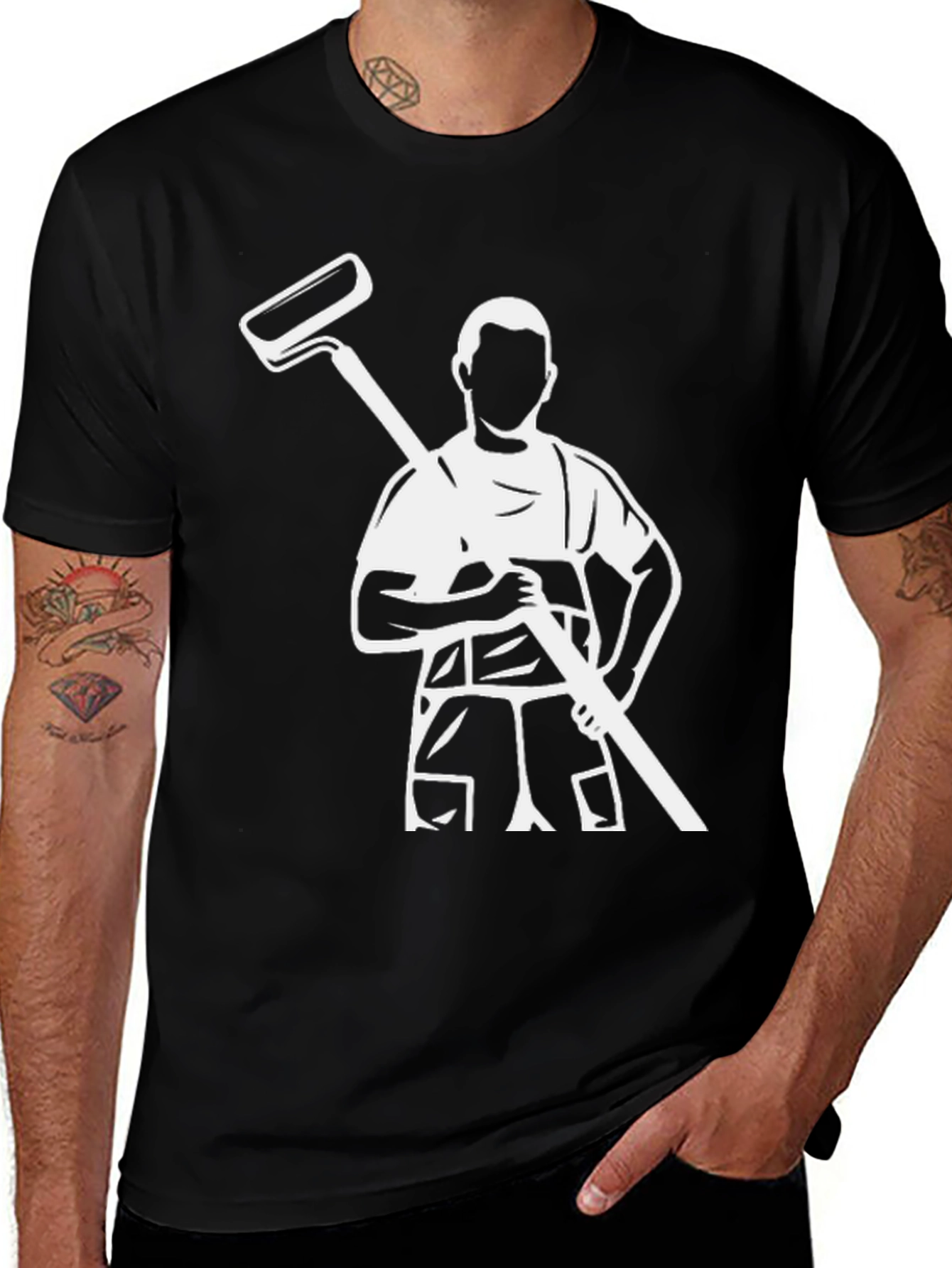 Painter Graphic Tee - Black Cotton Casual T-Shirt