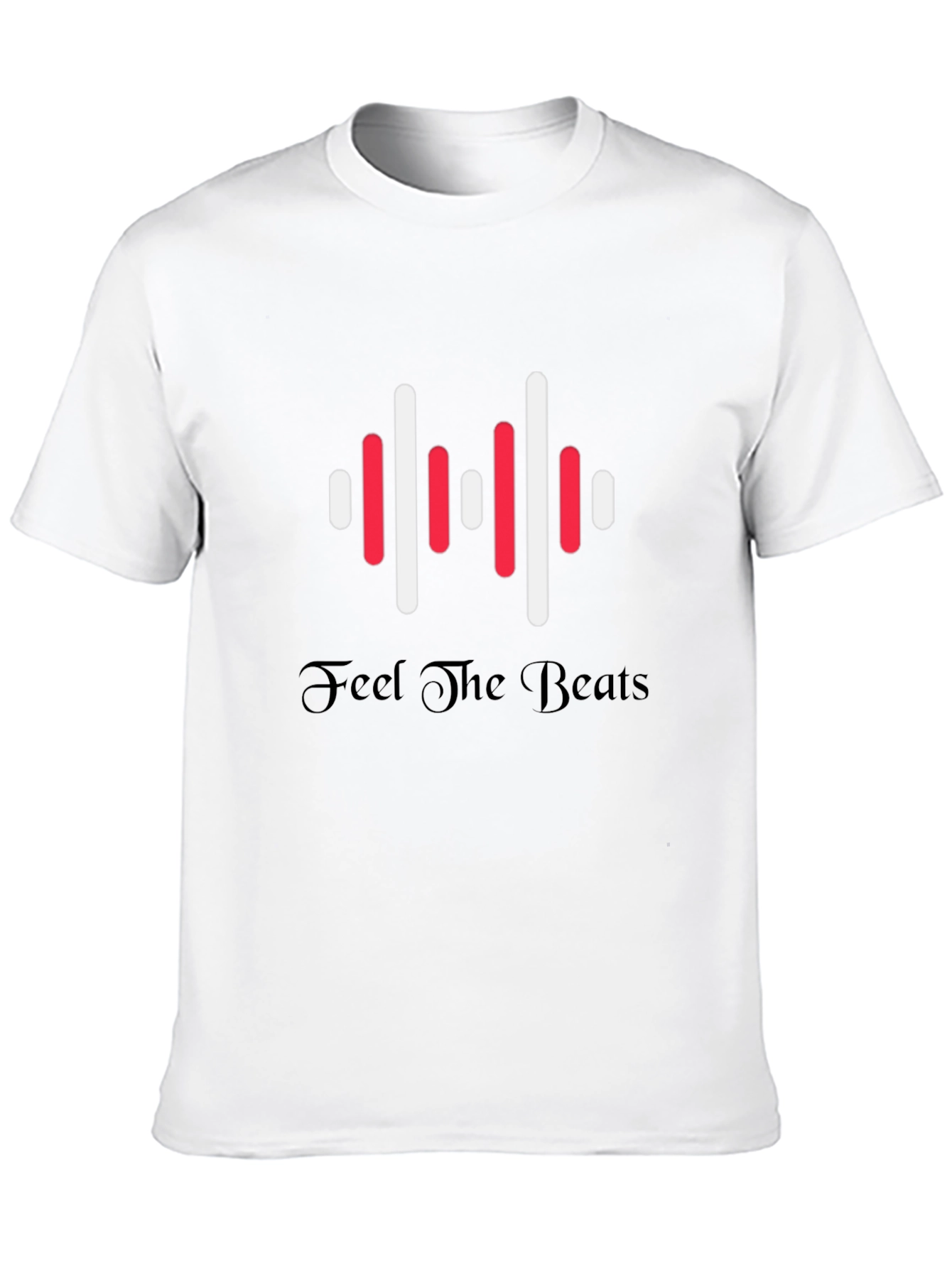Feel the Beats Graphic Print Black T-Shirt