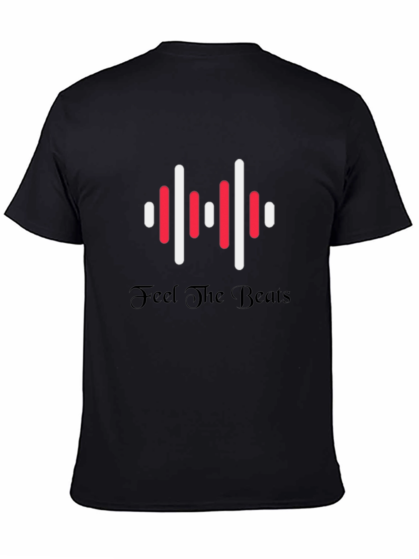 Feel the Beats Graphic Print Black T-Shirt