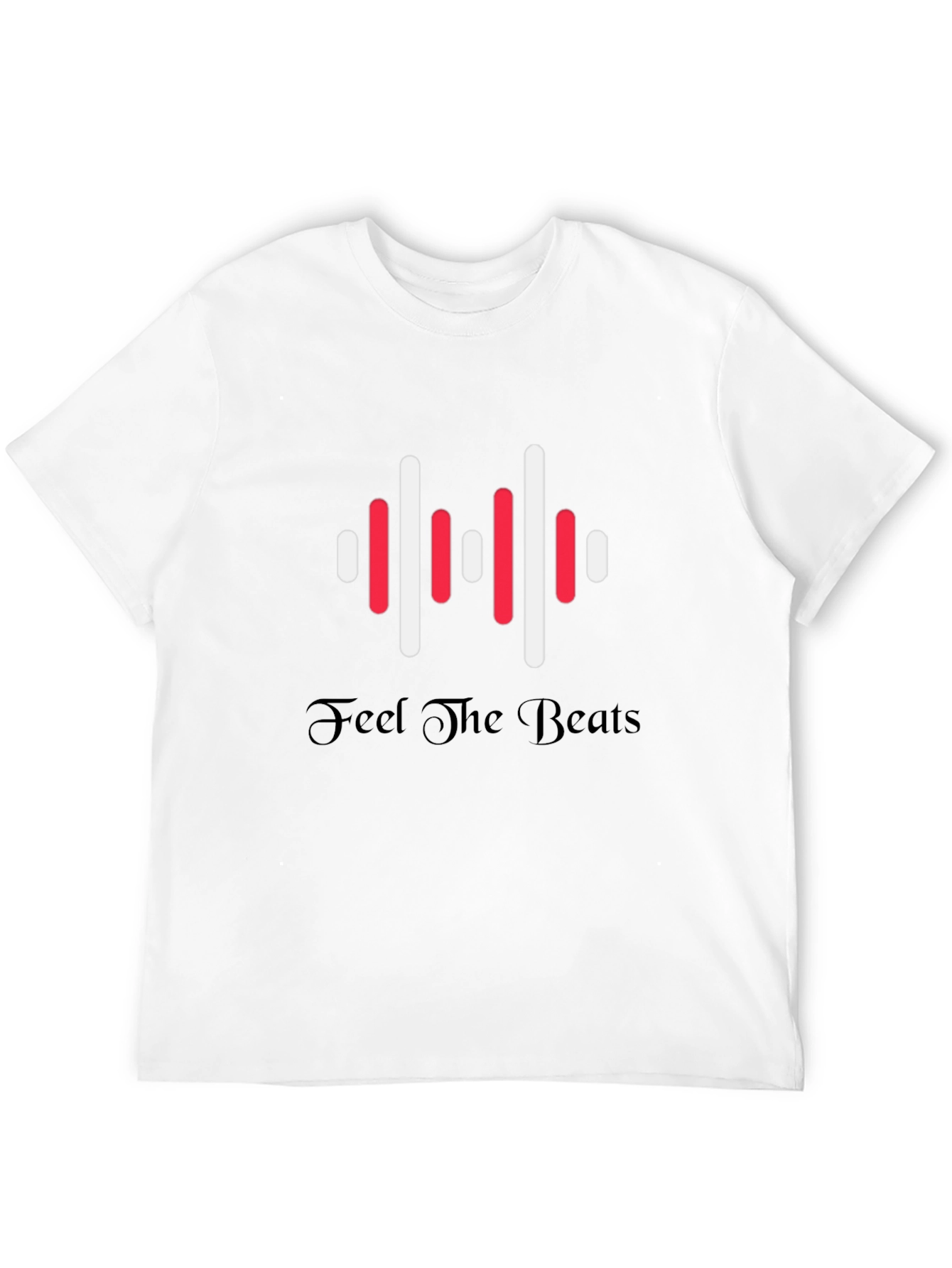 Feel the Beats Graphic Print Black T-Shirt