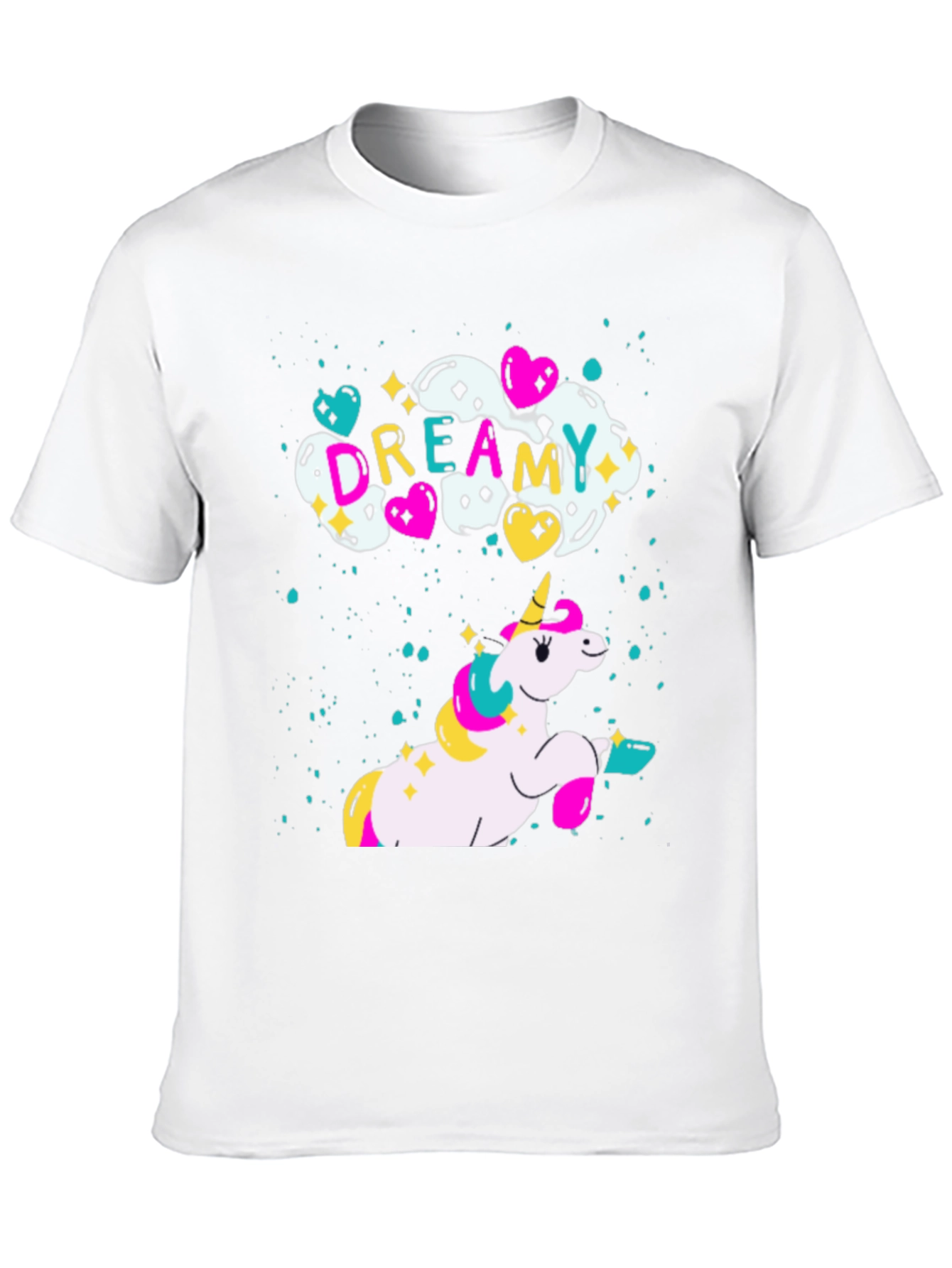 Dreamy Unicorn Graphic Black T-Shirt