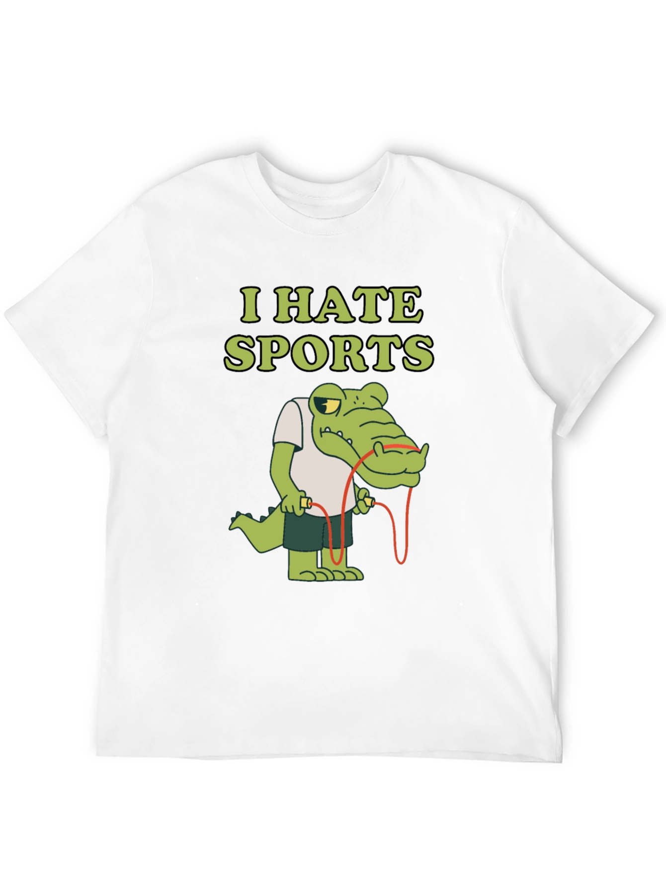 I Hate Sports T-Shirt Alligator Jump Rope
