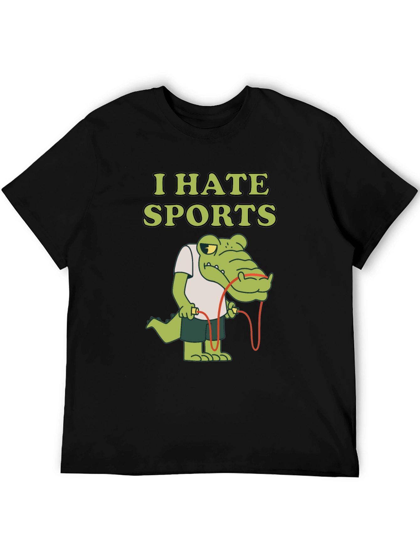 I Hate Sports T-Shirt Alligator Jump Rope