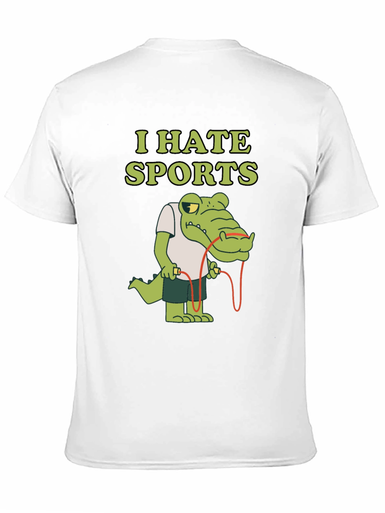 I Hate Sports T-Shirt Alligator Jump Rope