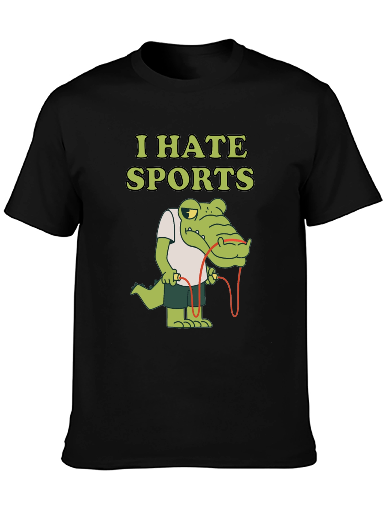 I Hate Sports T-Shirt Alligator Jump Rope