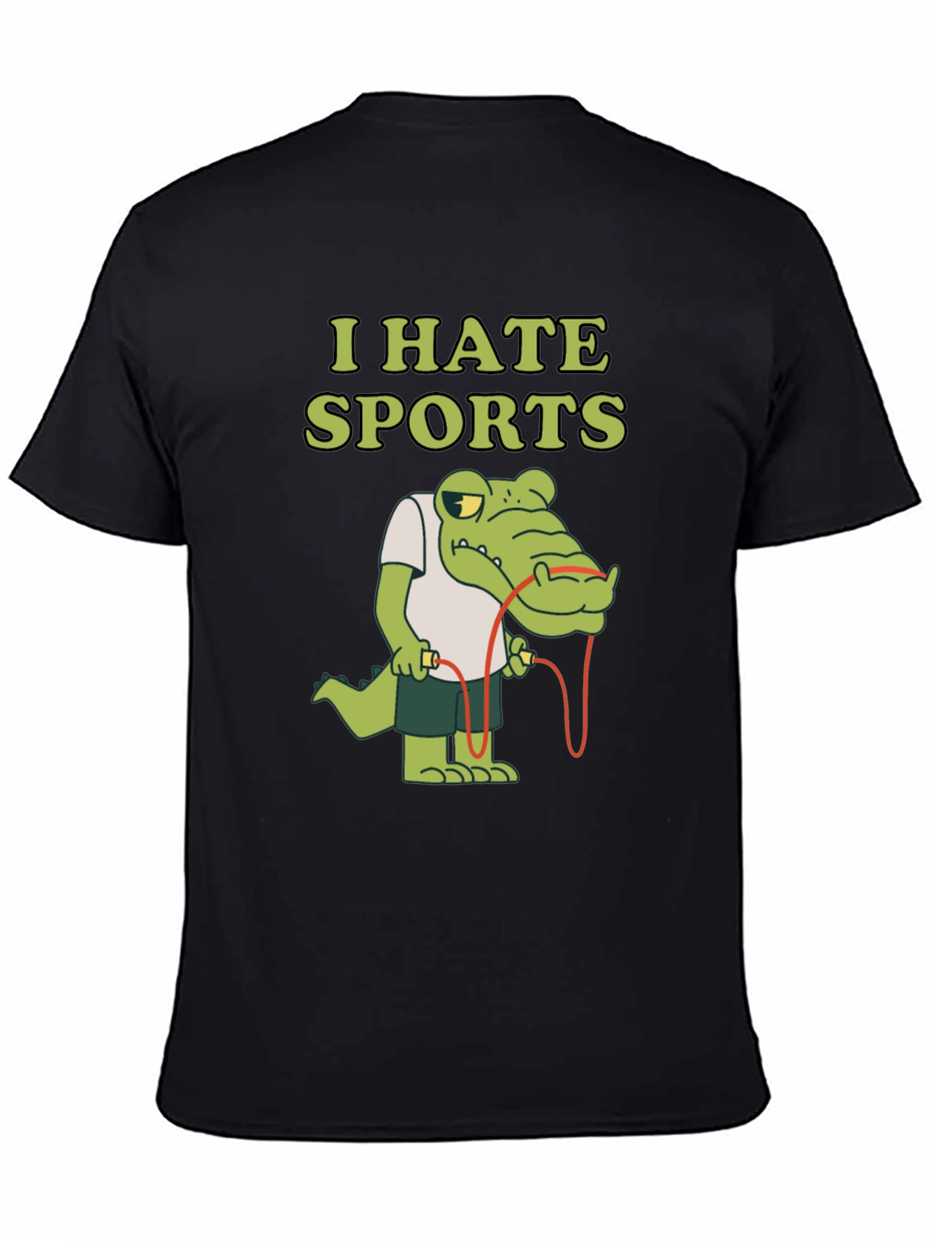 I Hate Sports T-Shirt Alligator Jump Rope