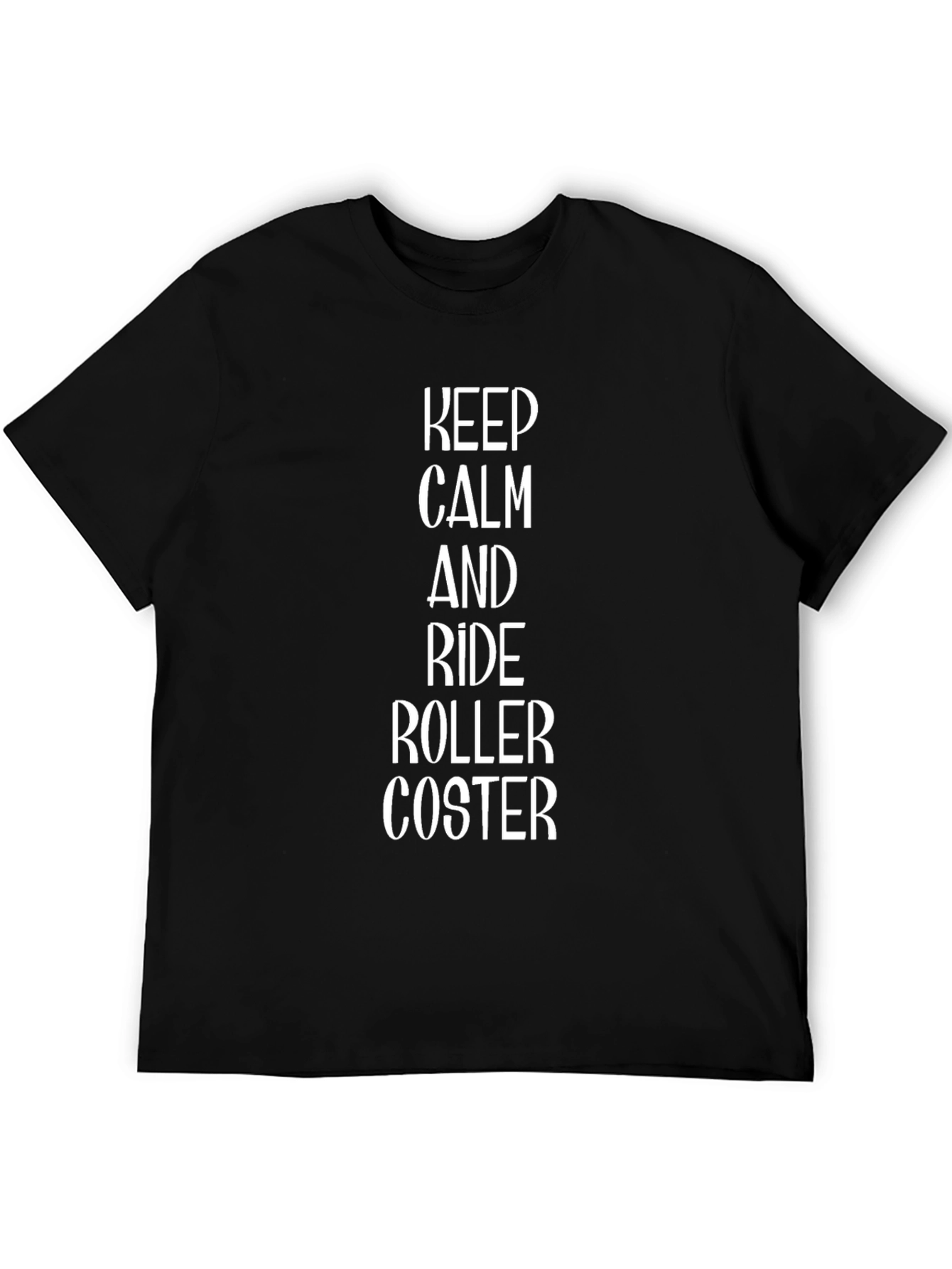 Keep Calm and Ride Roller Coaster Black Graphic T-Shirt