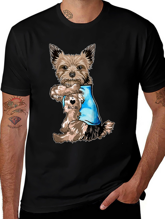 Dog Mom Tattoo T-Shirt - Cute Yorkie Gift for Pet Lovers