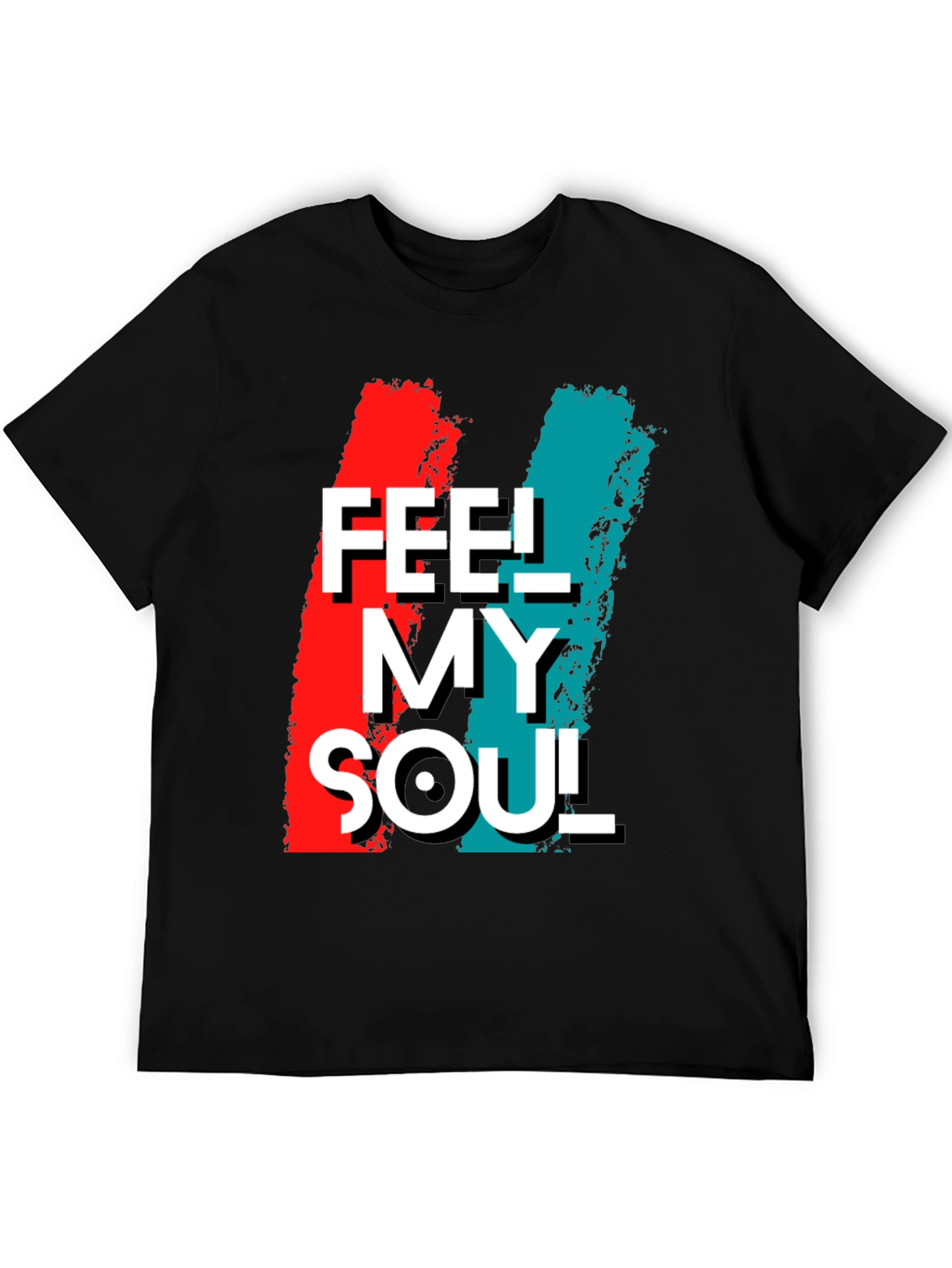 Feel My Soul Graphic Print Black T-Shirt