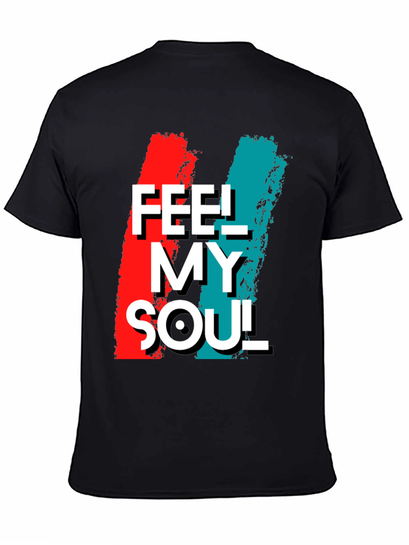 Feel My Soul Graphic Print Black T-Shirt