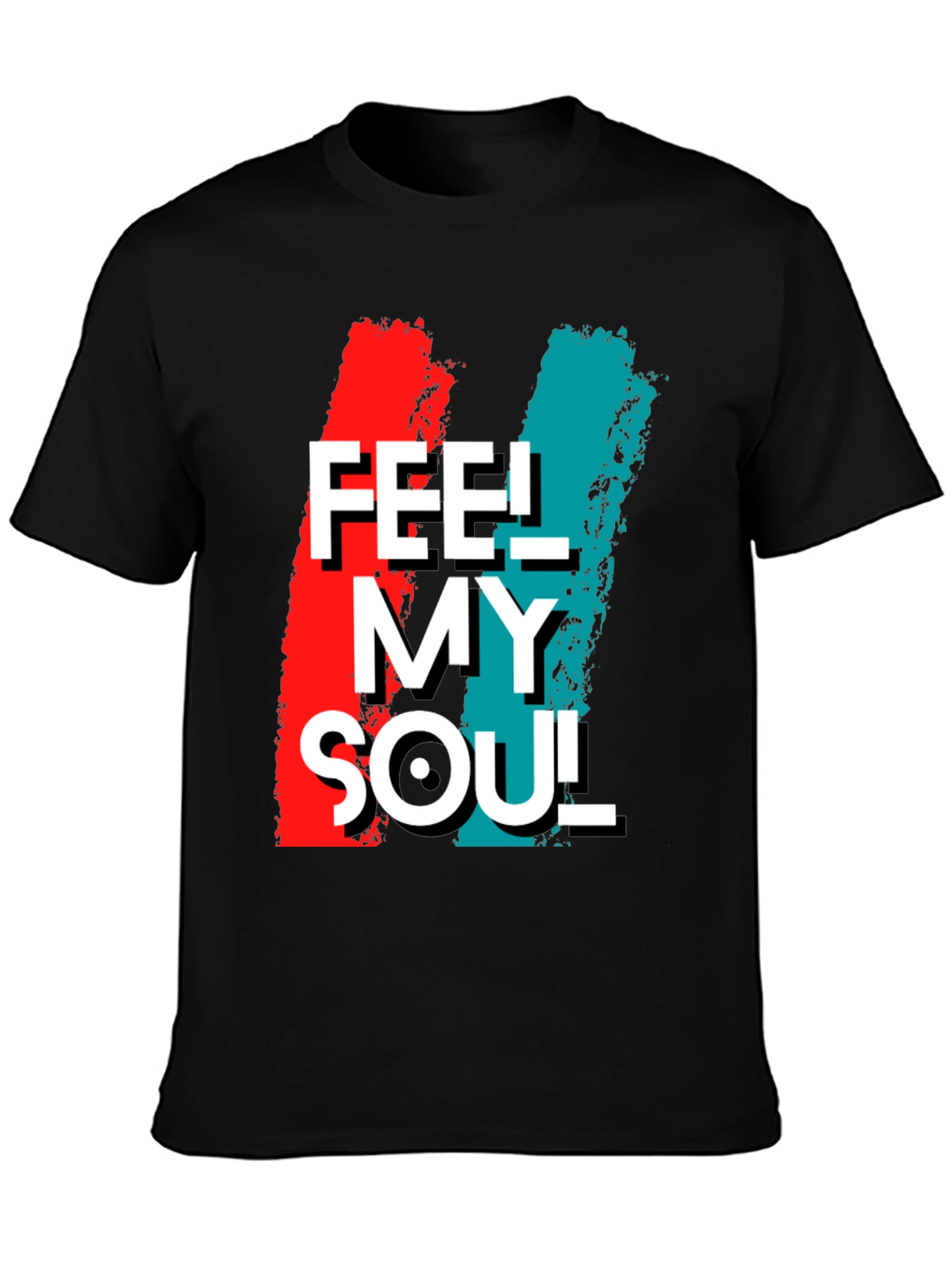 Feel My Soul Graphic Print Black T-Shirt
