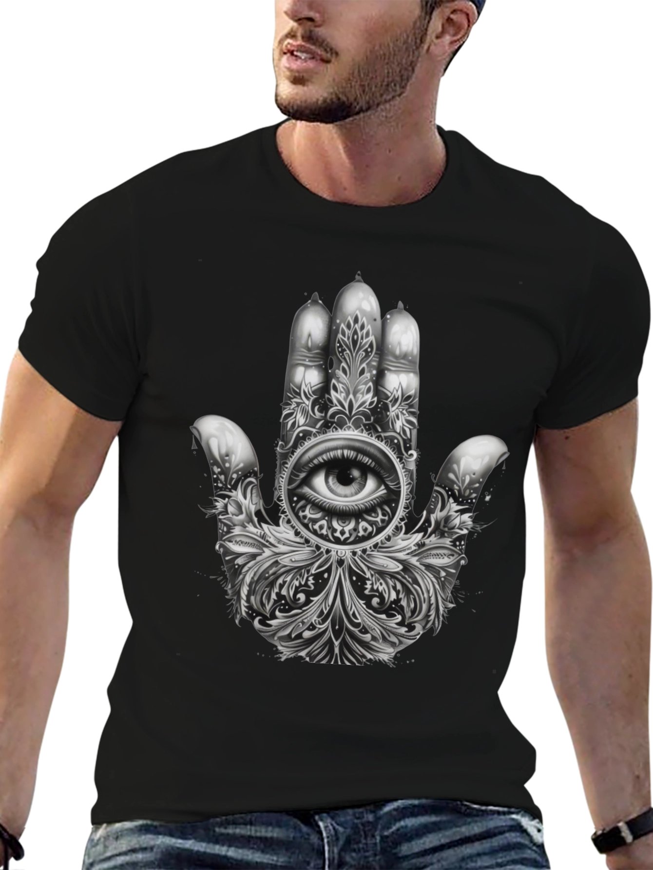 Mystic Eye Hamsa Hand Graphic T-Shirt