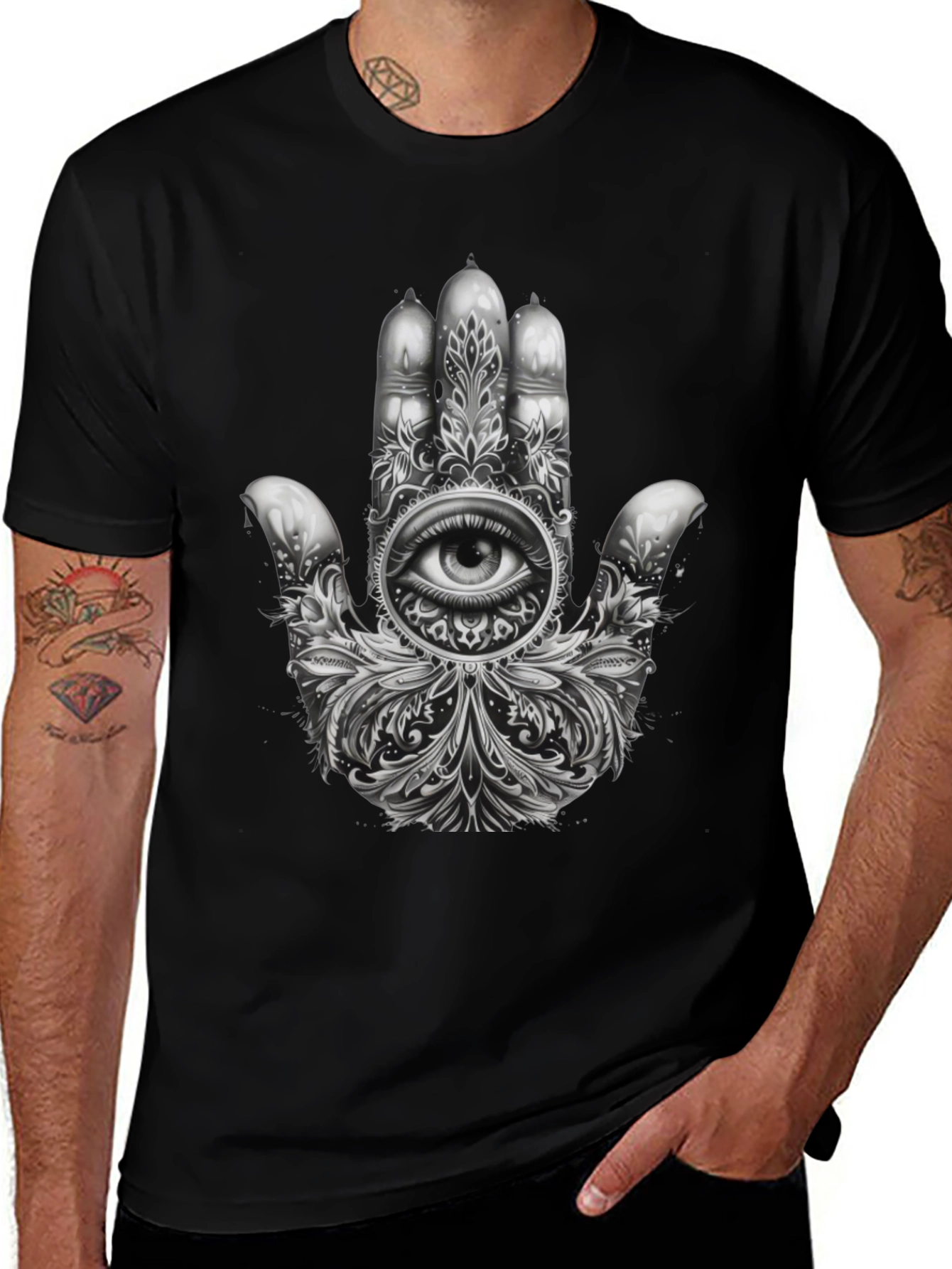 Mystic Eye Hamsa Hand Graphic T-Shirt