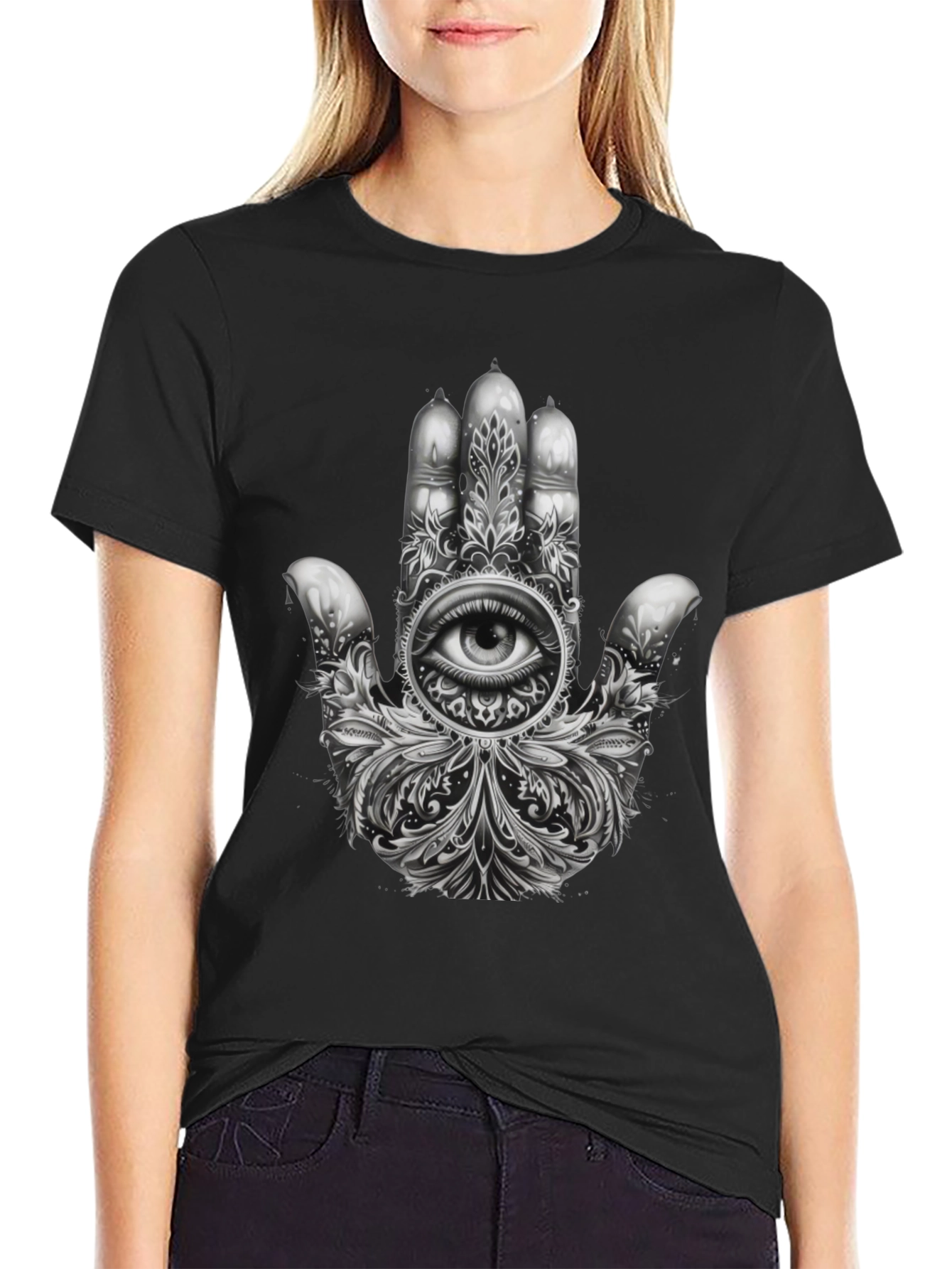 Mystic Eye Hamsa Hand Graphic T-Shirt