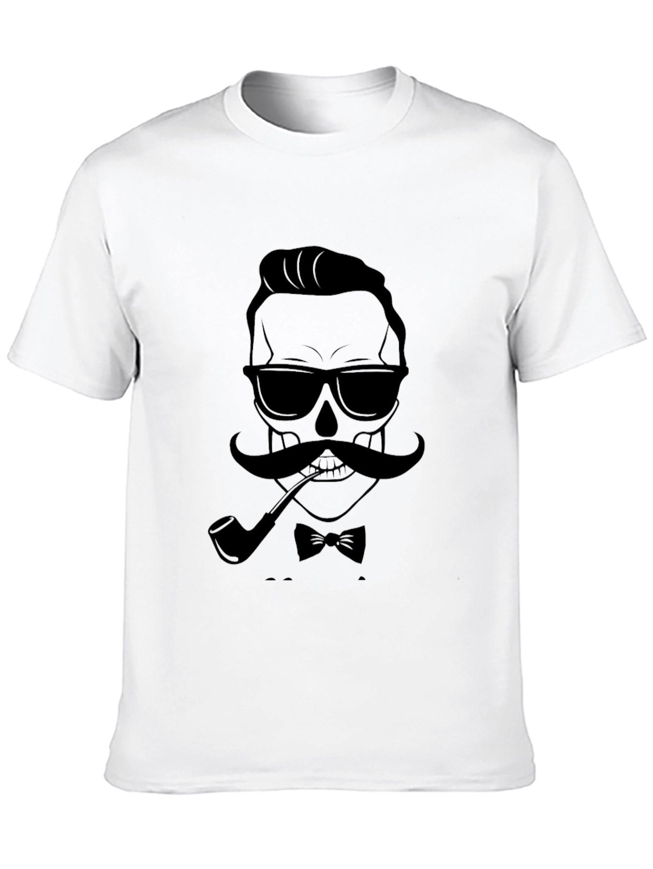 Skull Gentleman Graphic Tee - Black Casual T-Shirt