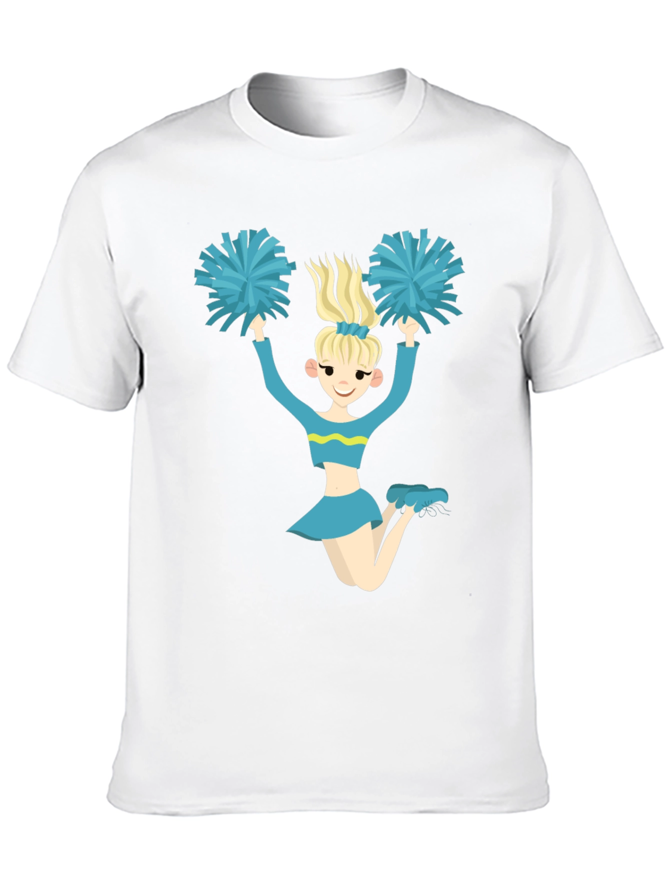 Cheerleader Graphic Tee - Black Cotton T-Shirt