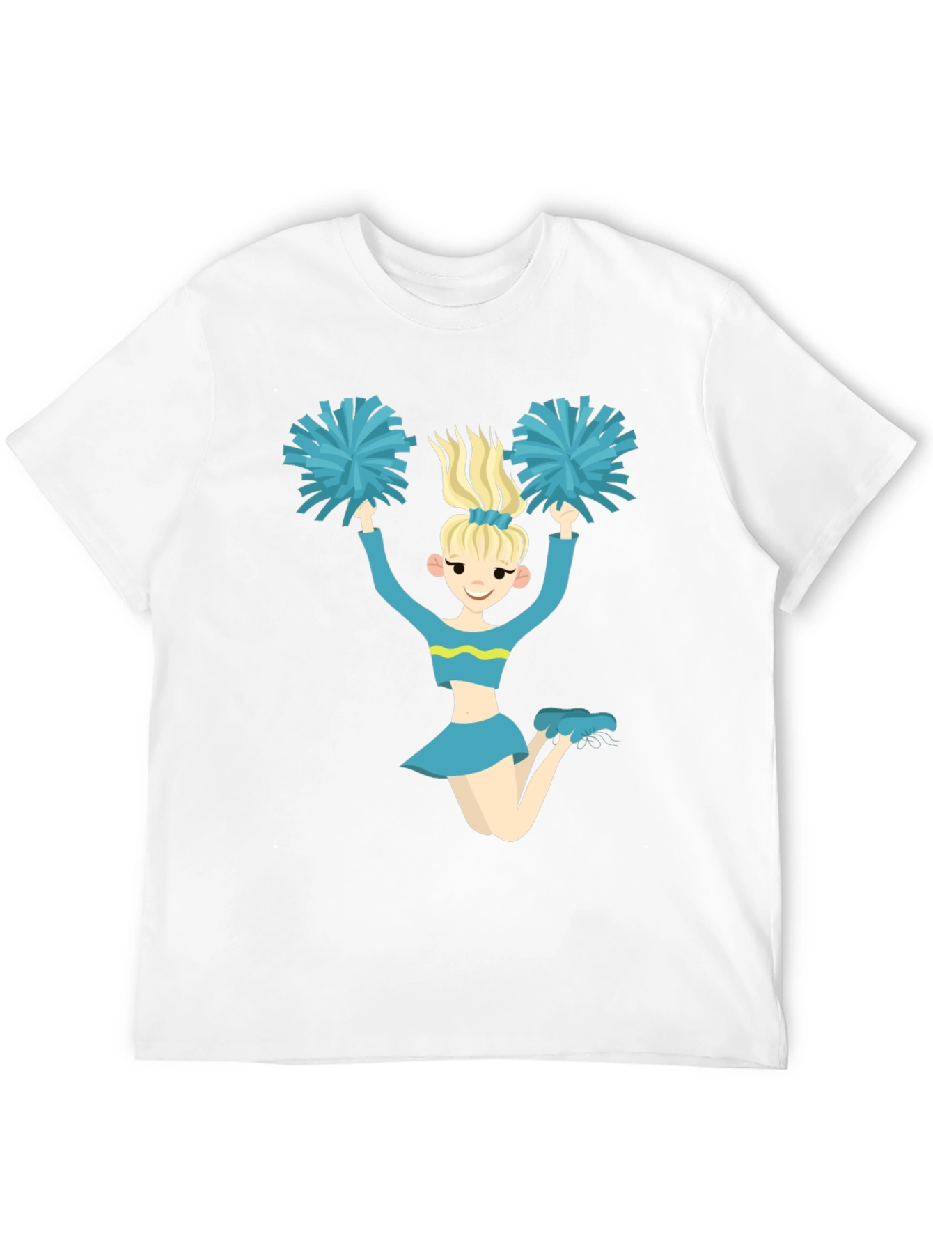 Cheerleader Graphic Tee - Black Cotton T-Shirt