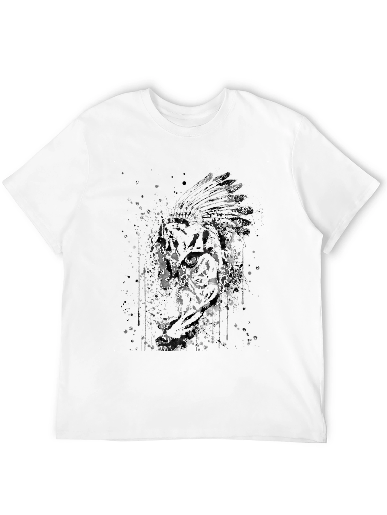 Mens Black T-Shirt with Native American Graphic