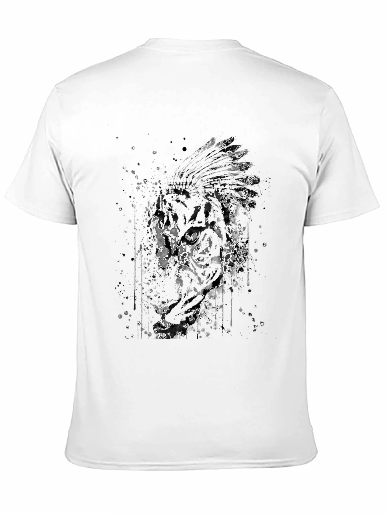 Mens Black T-Shirt with Native American Graphic